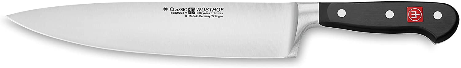 Wusthof Wüsthof Chef\'s Knife, Classic (4582-7/23), 23 cm Blade Length, Forged, Stainless Steel, Wide and Very Sharp Kitchen Knife