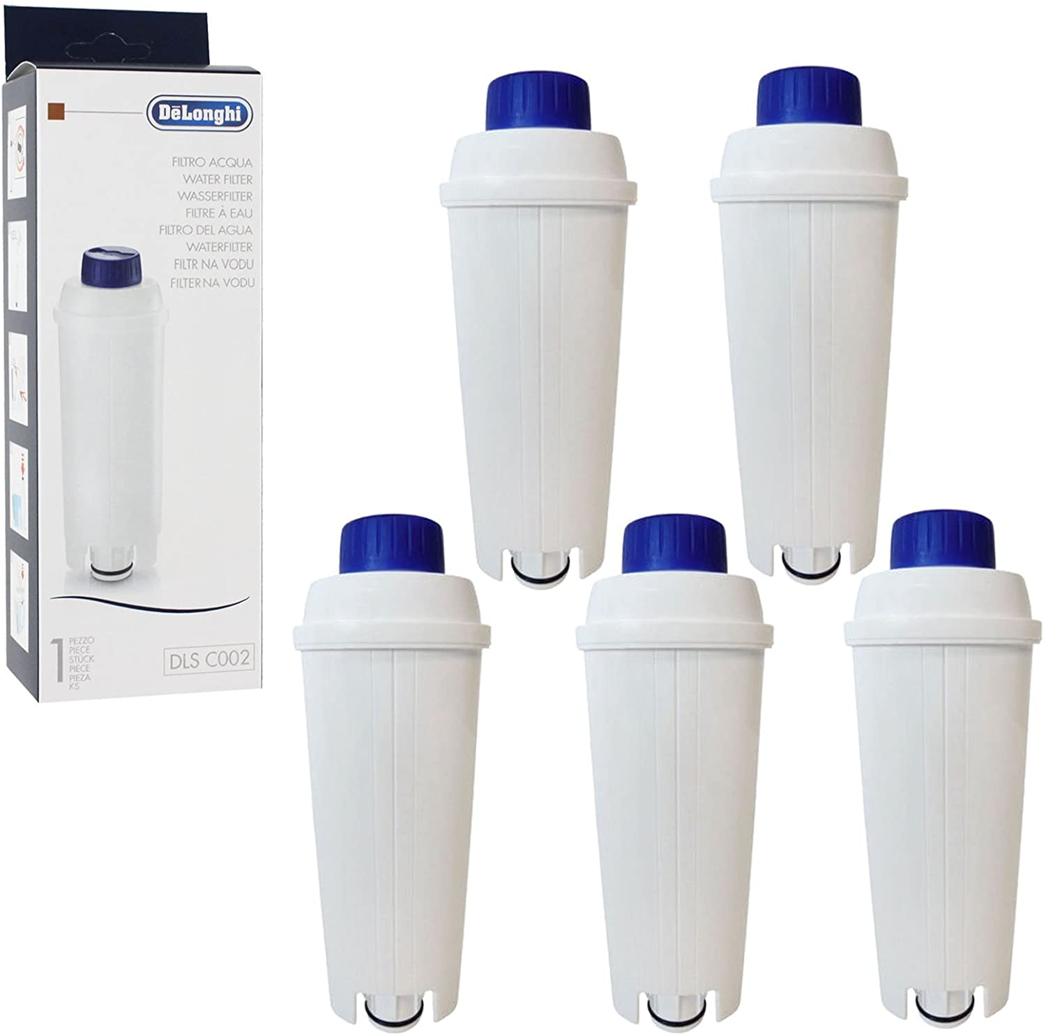 Delonghi Espresso and Bean to Cup Coffee Machine Water Filter Cartridges (Fits ECAM Series, SER3017) by De\'Longhi
