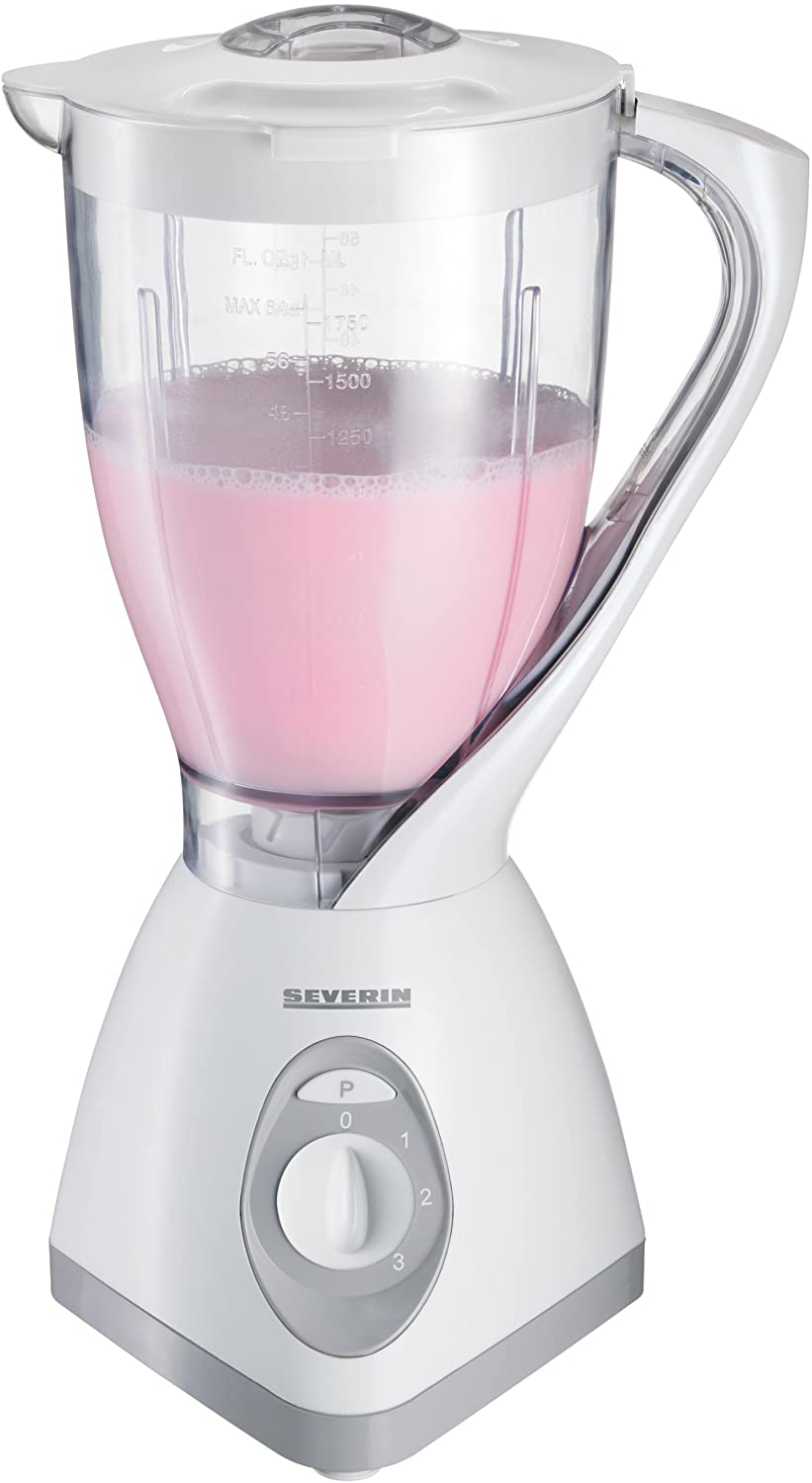 Severin Blender with 1.5 Litre Glass Bowl, 600 Watt, White/ Grey