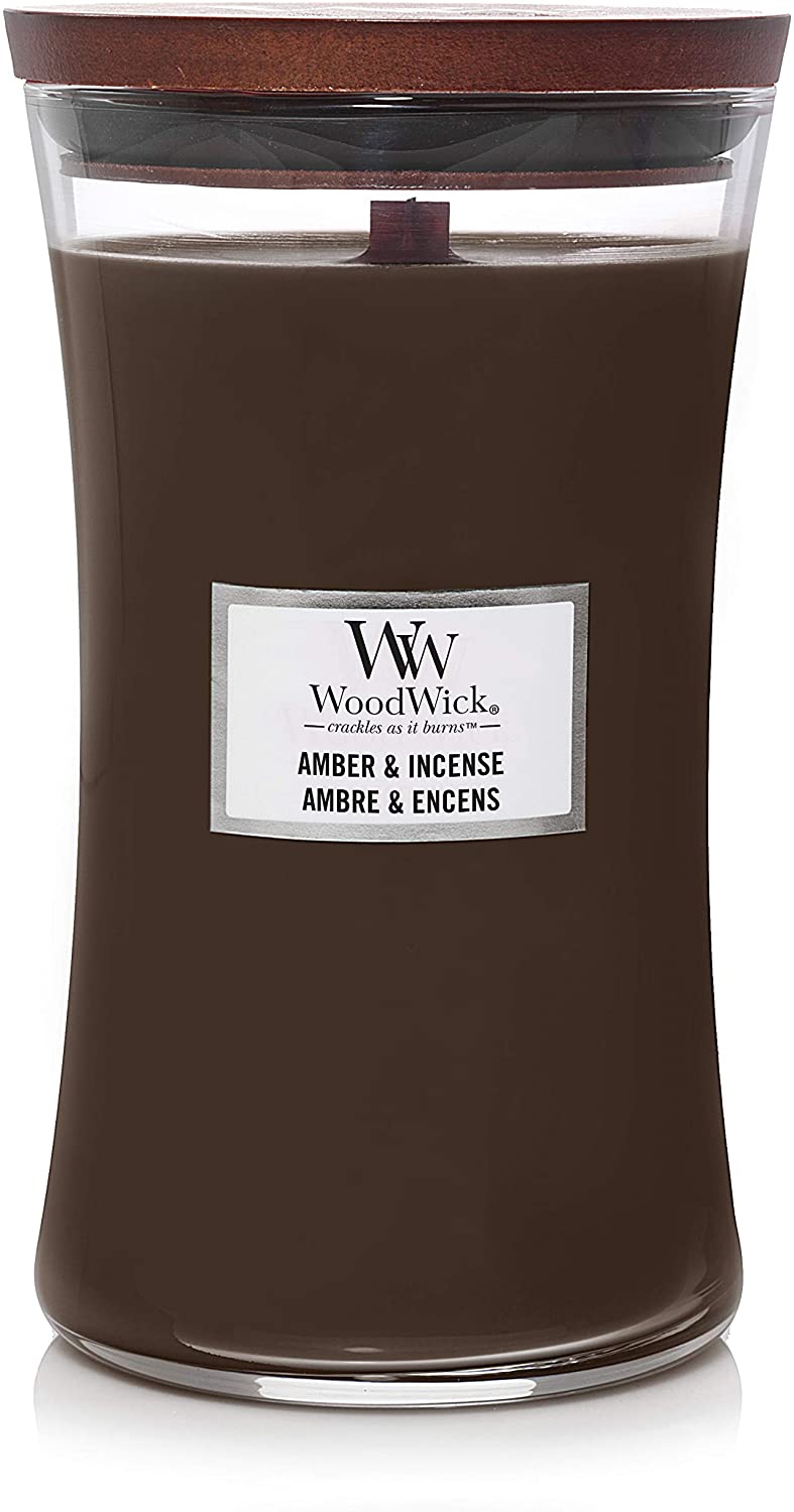 Woodwick Scented Candle - Pluswick Innovation, Paraffin, Amber & Frankincen
