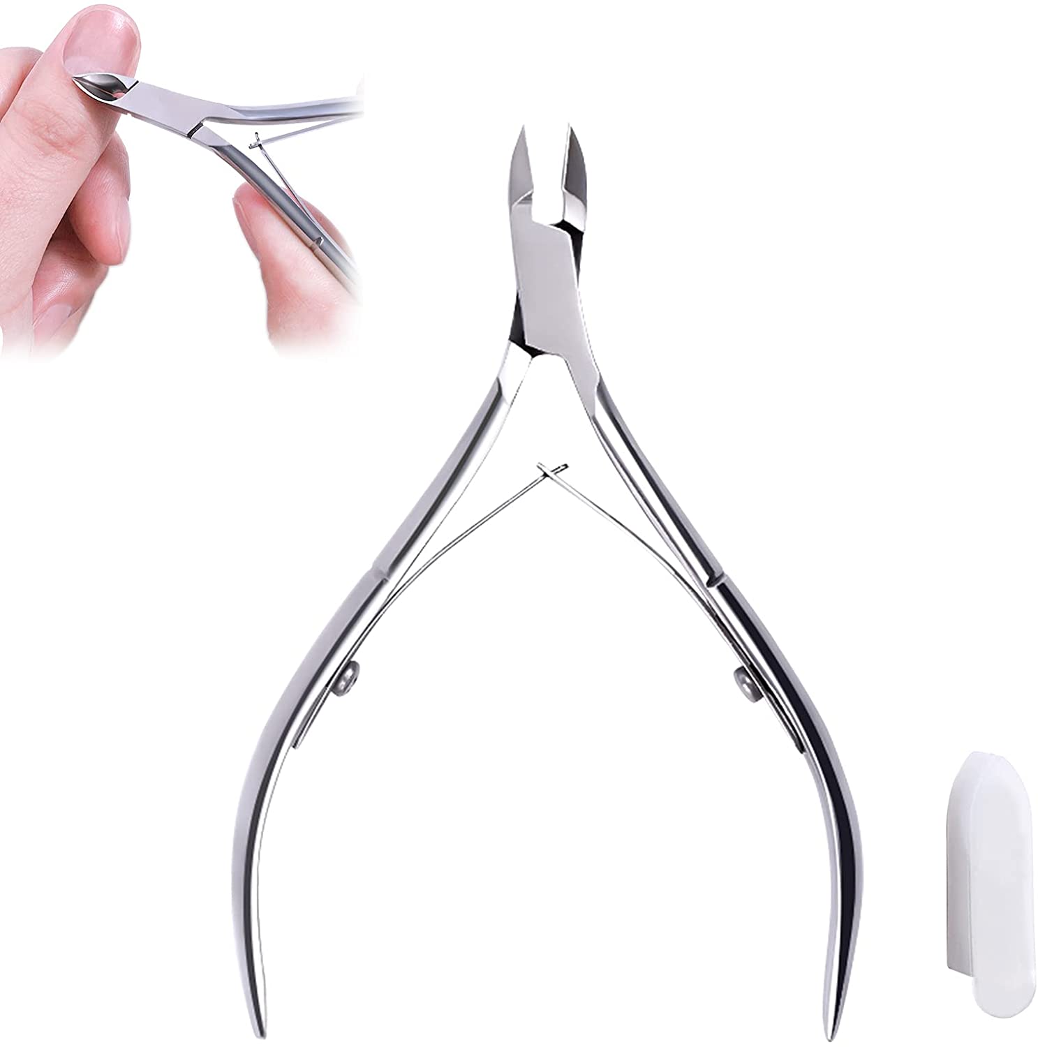 Aubeifou Cuticle Scissors Cuticle Nipper Sharp Stainless Steel Cuticle Scissors Sharp Cut Fine for Removing Excess Cracked Skin on Fingers and Toes