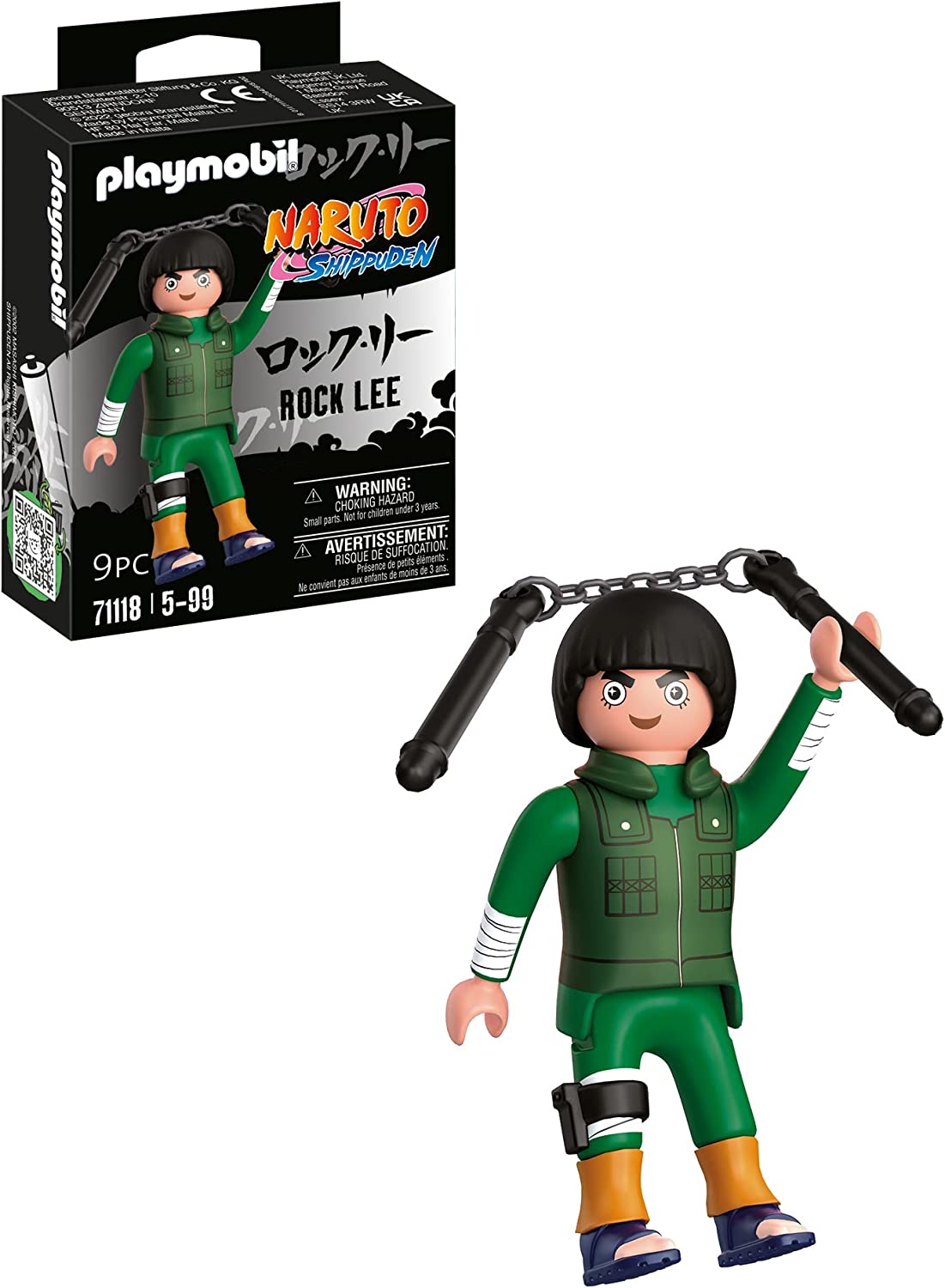 PLAYMOBIL Naruto 71118 Rock Lee with Accessories, Creative Fun for Anime Fans with Great Details and Authentic Extras, from 5 Years