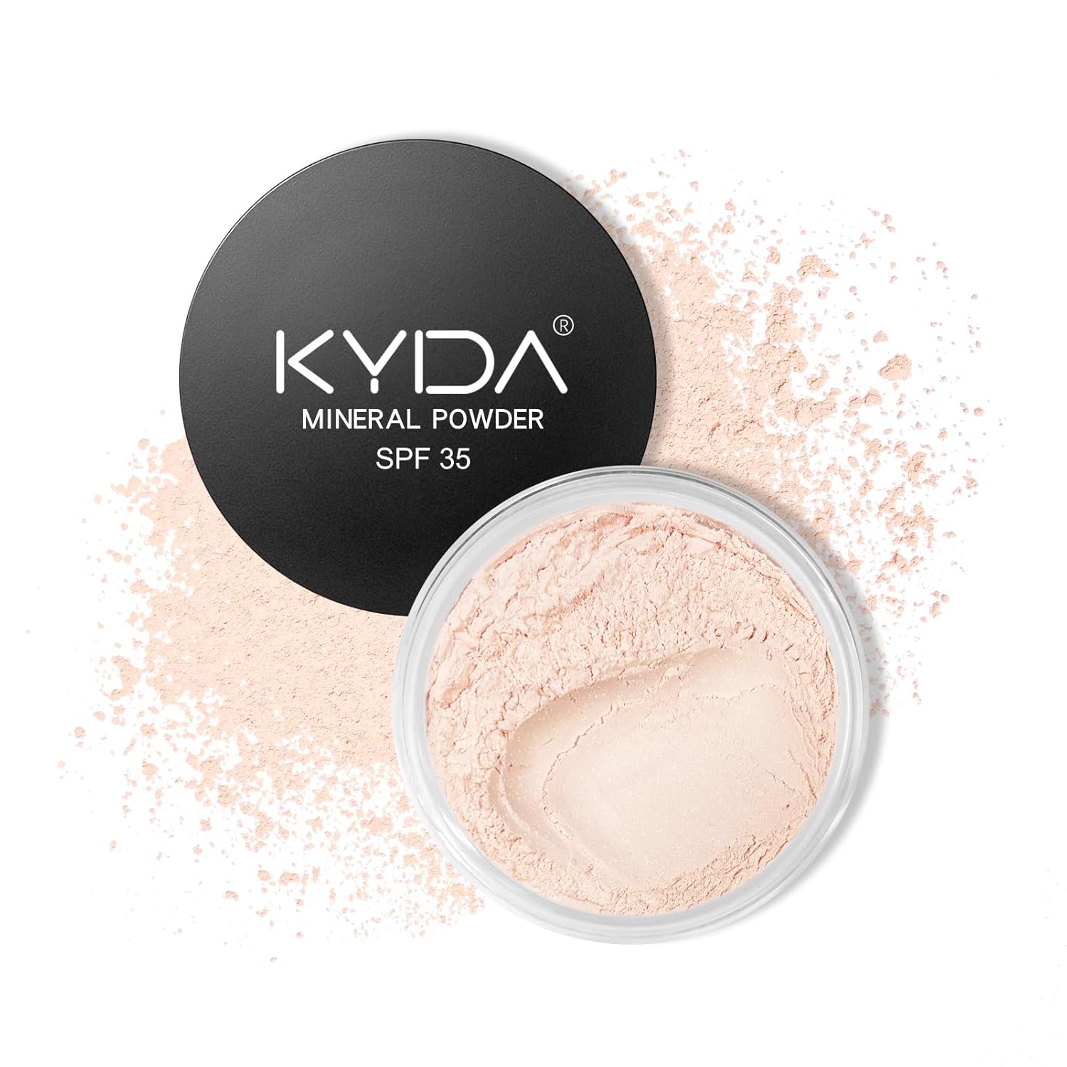 KYDA Mineral Powder, SPF 35, Translucent Face Loose Powder, Sheer Coverage, Weightless Oil Free Setting Powder, Blurring Finishing Powder, Extend Base Makeup, 0.28 oz, Veil Translucent