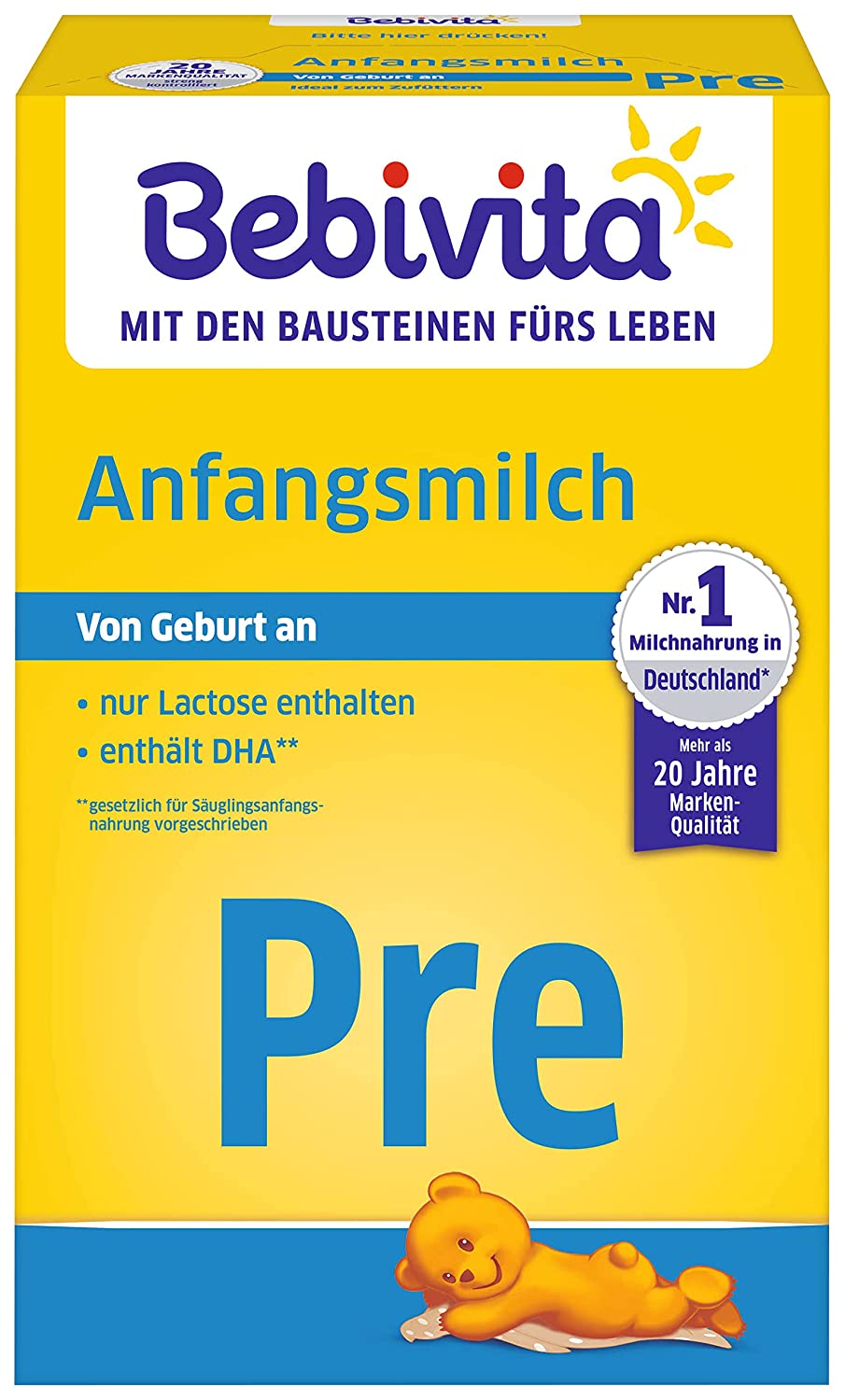Bebivita Milchnahrung PRE Anfangsmilch, 5er Pack (5x500g)