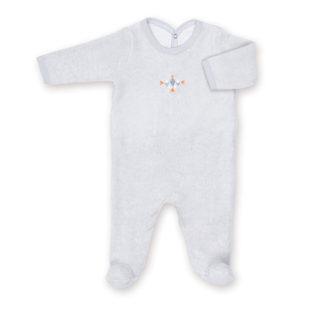 Apawi Plum-Coloured Bemini by Baby Boum 563APAW290TU Romper Sleepsuit 3 – 6 M – Grey