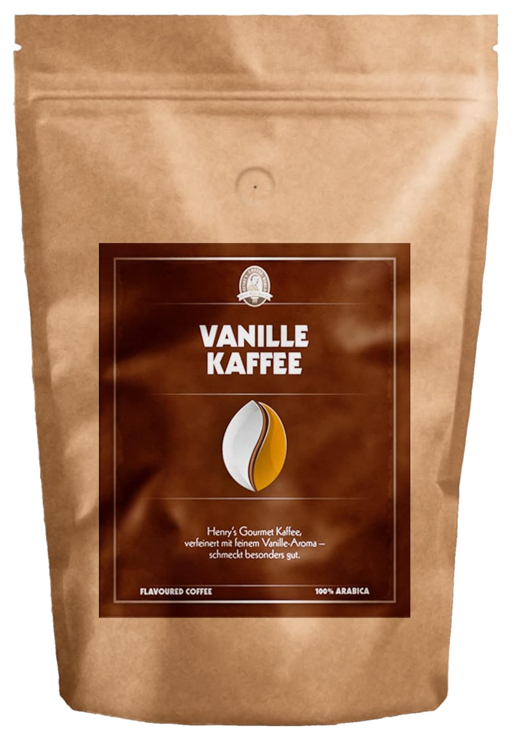 Henry\'s Vanilla Coffee Tea 500 g - Gourmet Coffee Refined with Finest Flavors - Handmade Roasting - Premium Coffee Beans
