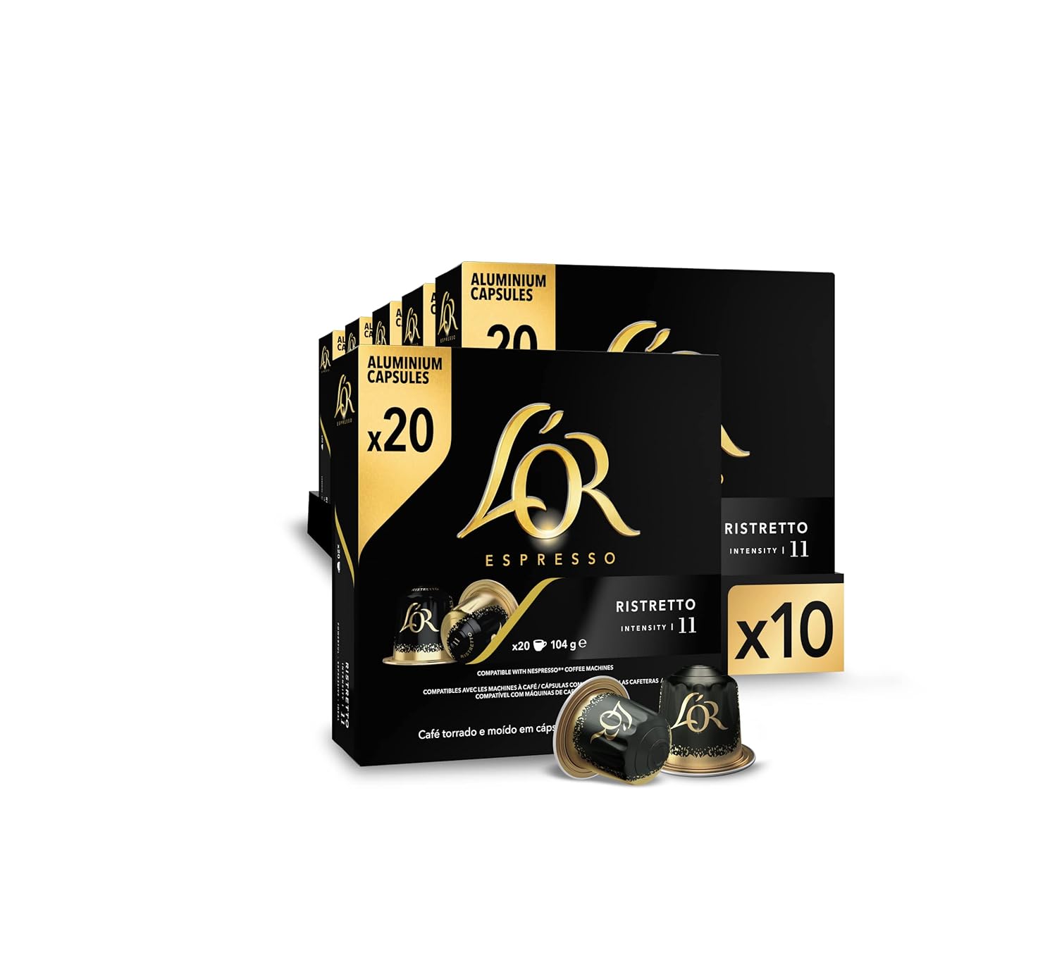L'OR Espresso Ristretto Coffee Cups 10 x 20 Cups (1040g)