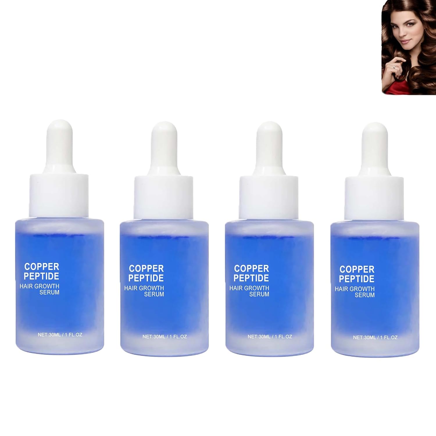 4 x Copper Peptides Serum for Hair, Fleava Advanced Copper Peptide Serum, Copper Peptide Hair Growth Serum, Nourishing and Repair Hair for Men Women, Advanced Copper Peptide Hair Formula, 30 ml