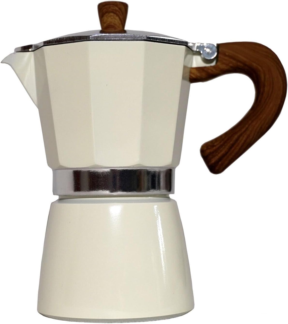 Crisis -Proviant Karlspace Premium Espresso Maker Coffee Aluminum for 6 Cup - In Various Colors - Top, Espresso Maker, Italian Coffee, Moka Jug Coffee Maker Aluminum (White)