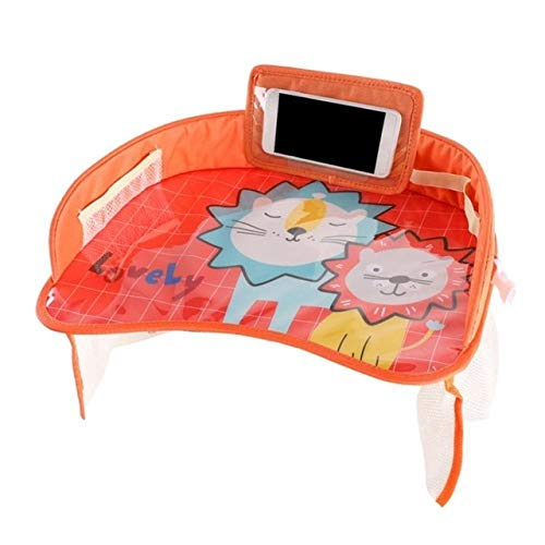 KGCA Baby Car Seat Safety Tray Children\'s Vehicle Waterproof Support Plate Multifunctional Orange