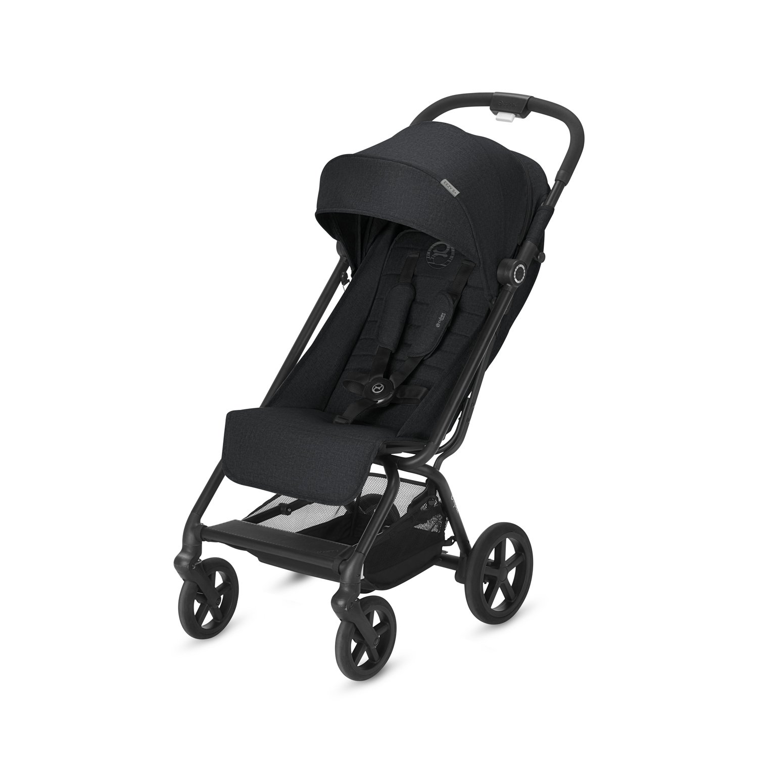 CYBEX Gold Eezy S+ Buggy One Hand Folding Mechanism, Lightweight, from Birth to 17 kg (4 Years), Lavastone Black