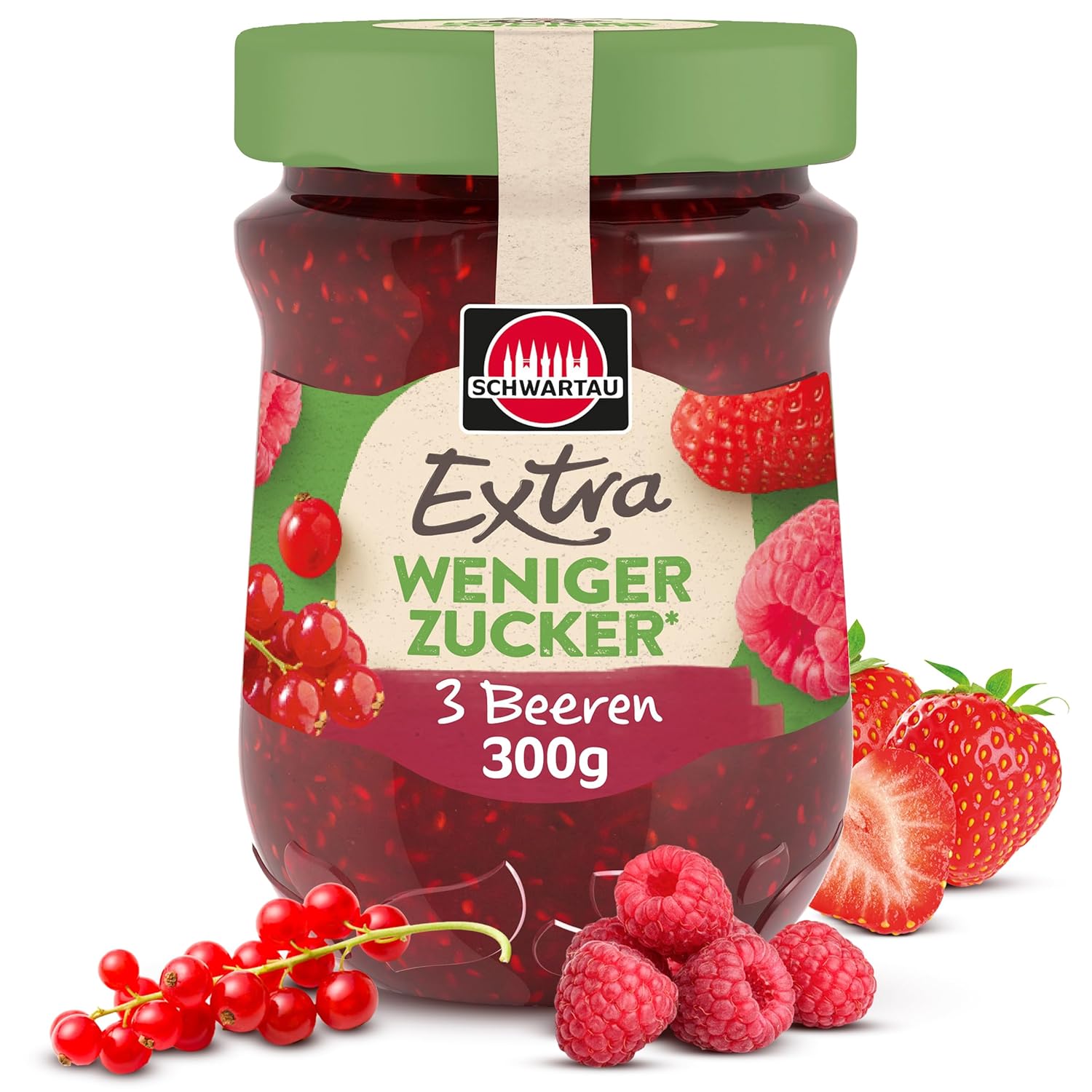 Extra Less Sugar 3 Berries Passed Sugar-Reduced Fruit Spread, 300 g