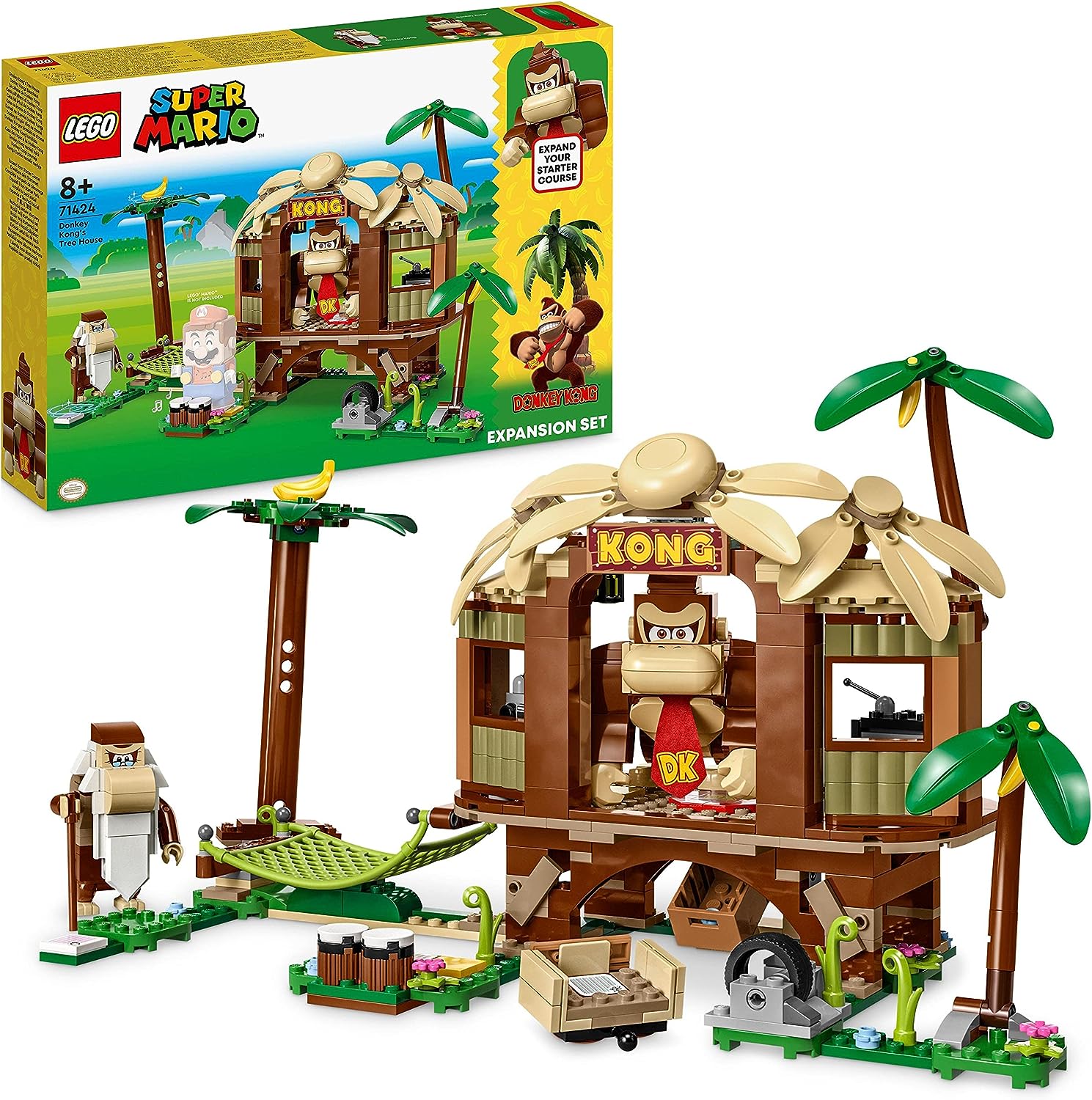 LEGO 71424 Super Mario Donkey Kongs Tree House - Expansion Set, Construction Toy to Combine with Mario, Luigi, or Peach Starter Set and Cranky Kong Figure