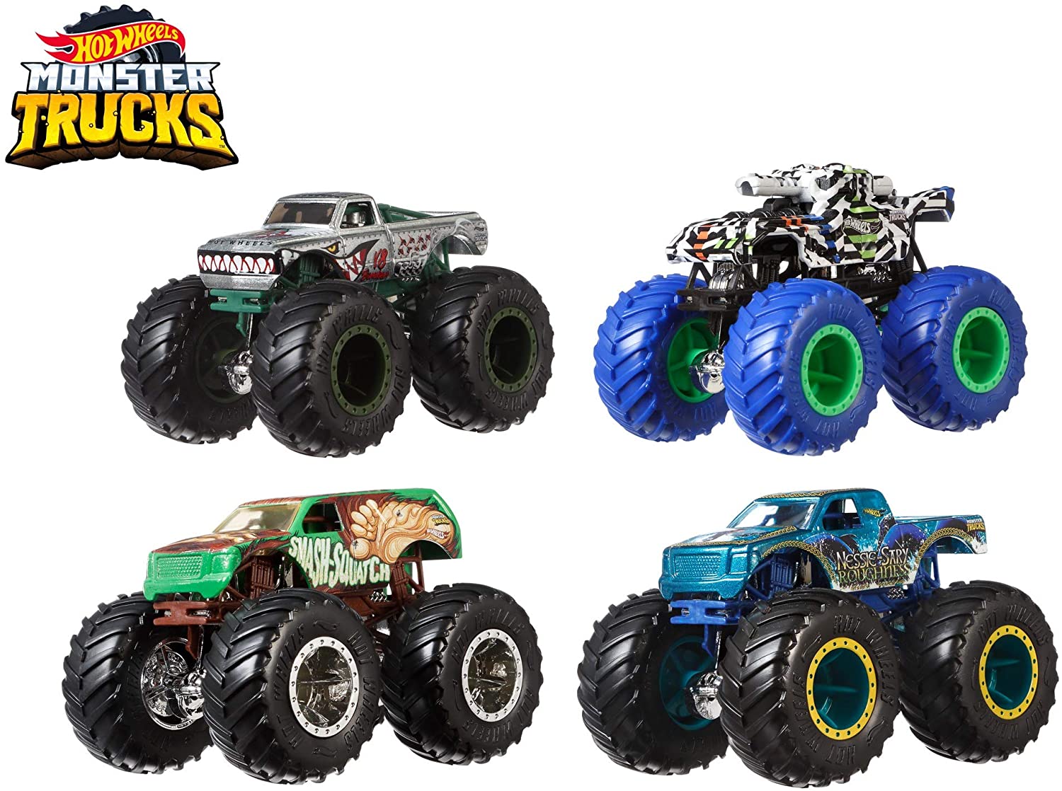 Hot Wheels GBP23 Monster Trucks 1: 64 Vehicles 4-Pack Random Selection 3 Ye