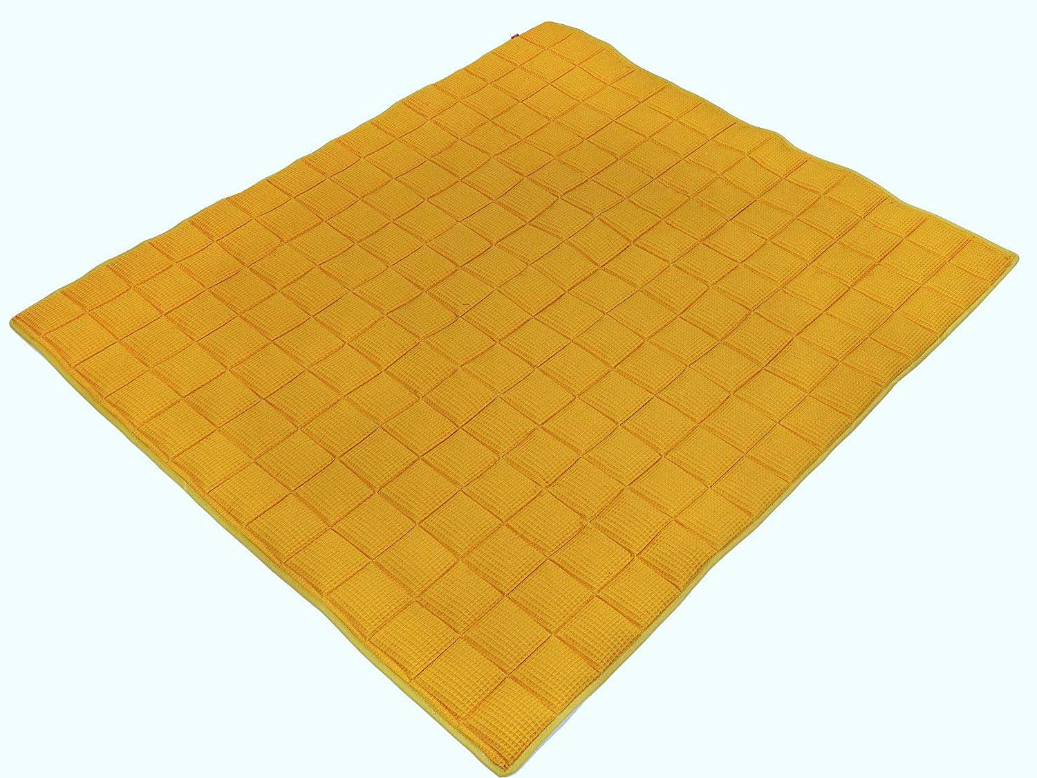 Ideenreich Ideenreich 2537 Baby Crawling Blanket for Crawling Dream Wafer Look Mustard 130 x 150 cm Ideal as a Play Mat and Playpen Insert Yellow