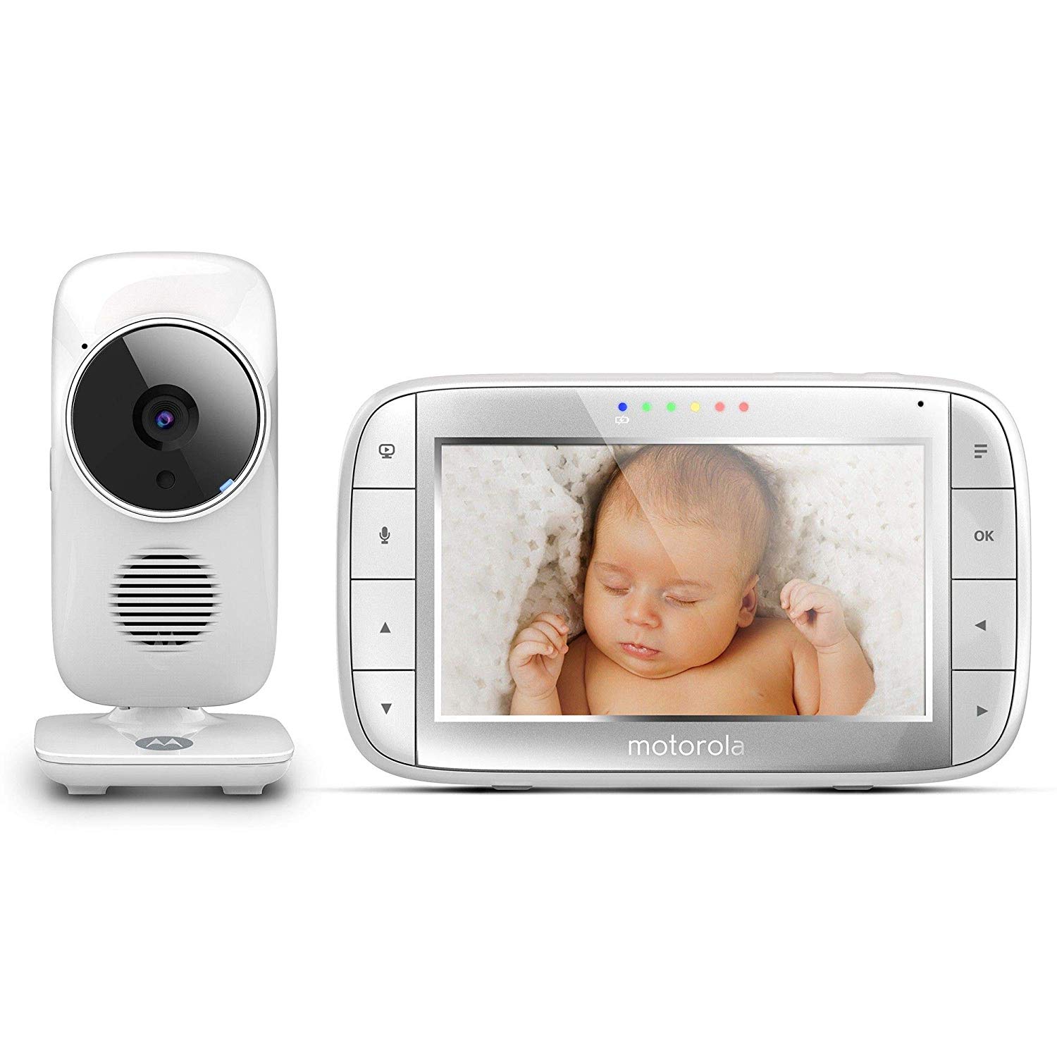 Motorola Baby MBP 48 Video Baby Monitor, 5.0 Inch / 12.7 cm Colour Display, Night Vision, Two-Way Audio and Temperature Sensor, 300 m Range
