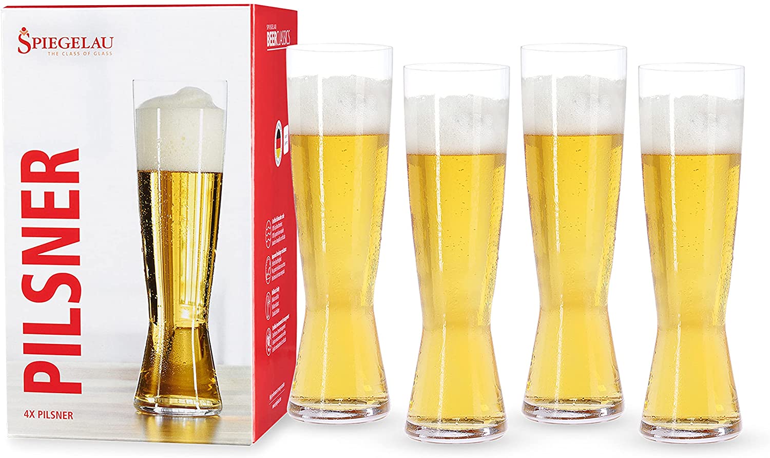 Spiegelau & Nachtmann Spiegelau Beer Classics Tall Pilsner Glasses, Set of 4