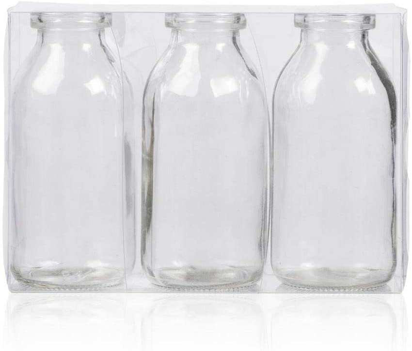 Sandra Rich 3-Pack Bottle Vase Height 10 cm Diameter 5 cm Clear Glass