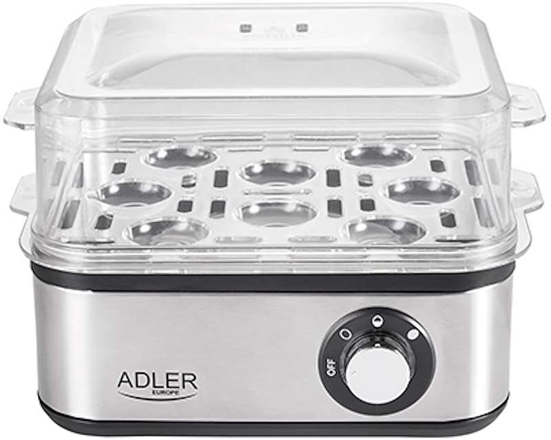 Adler Electric Egg Cooker 1-8 Eggs 500 Watt Stainless Steel Heating Plate Automatic Shut-Off Indicator Light Overheating Protection Egg Cooker Egg Cooker