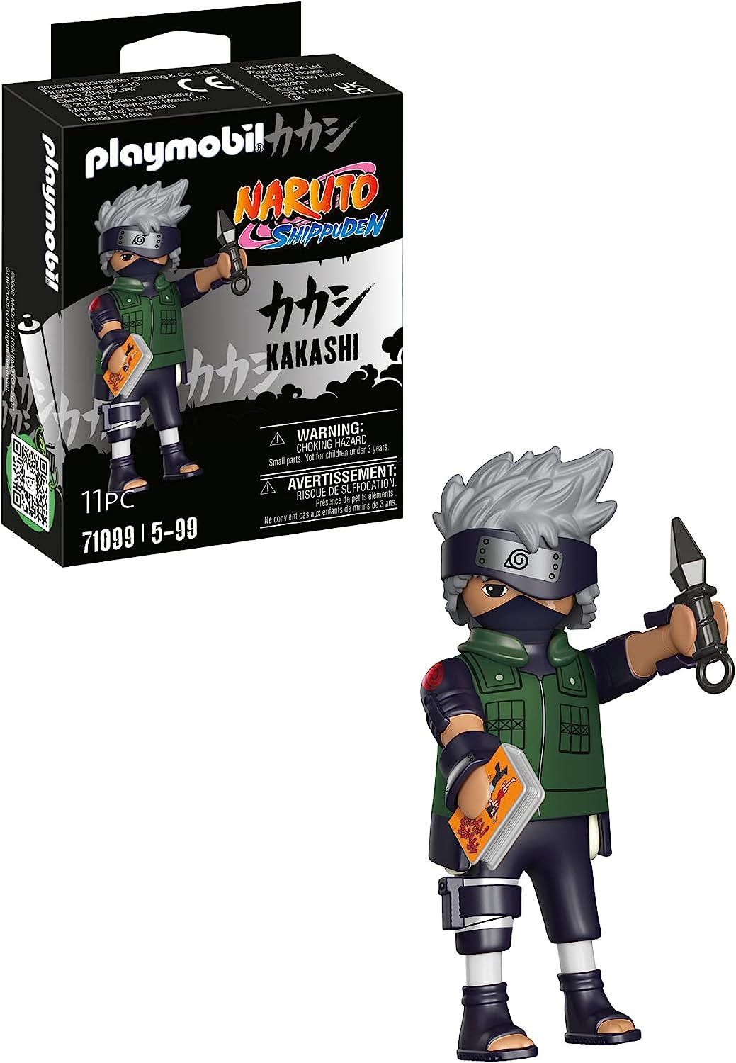Playmobil Naruto Shippuden 71099 Kakashi with Dog, Kunai and Book, Creative Fun for Anime Fans With Great Details and Authentic Extras, 11 Pieces, From 5 Years