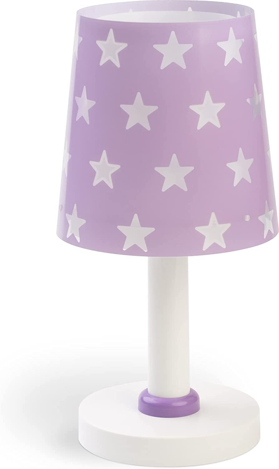 Dalber Children\'s table lamp, bedside lamp, stars, mauve