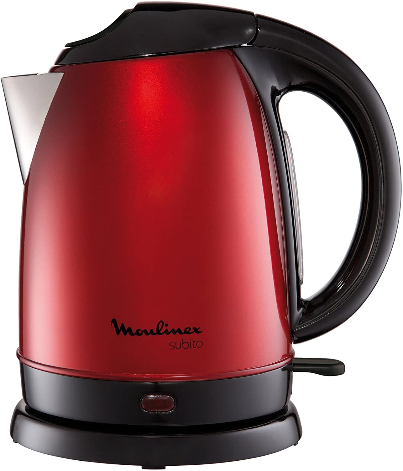 Moulinex BY5305 Subito Kettle | Removable Anti-Limescale Filter | 360° Rotating Base | 1.7 Litre | 2400 Watt | Stainless Steel | Wine Red