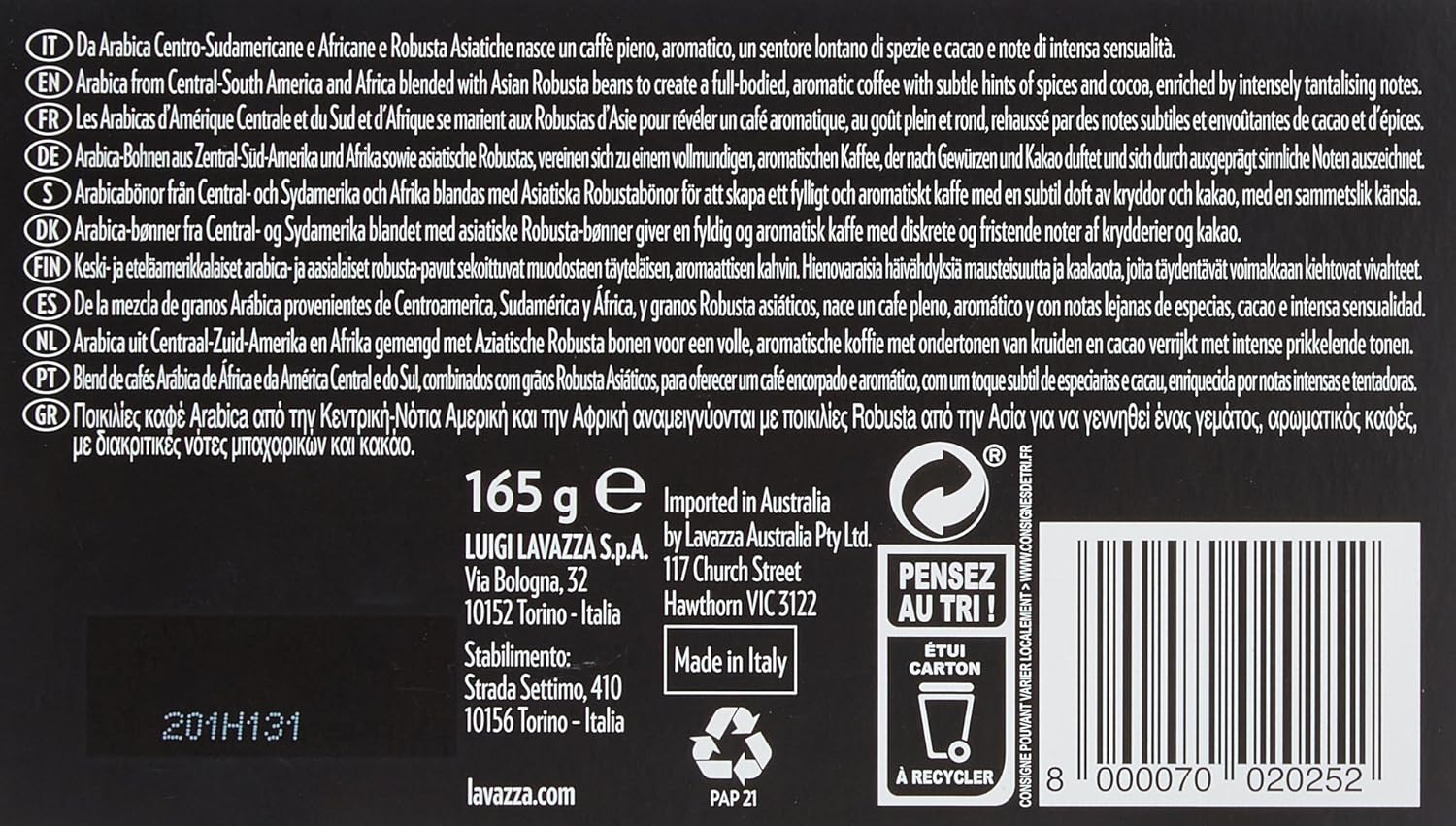 Lavazza Lungo Avvolgente, 120 Nespresso kompatible Kapseln (4 x 30 Kapseln)