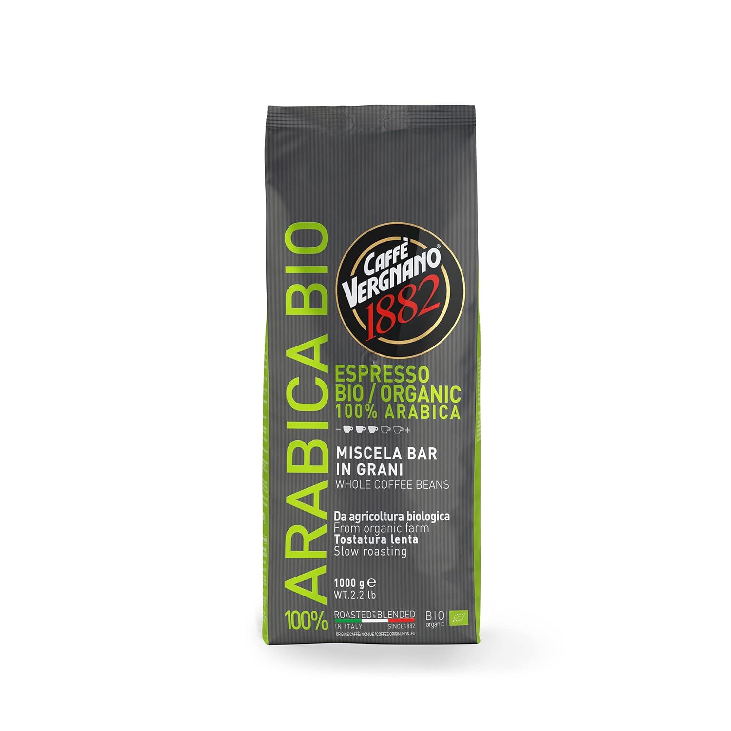 Caffè Vergnano 1882 Coffee Beans 100% Arabica Organic - 1 Pack Contains 1 kg
