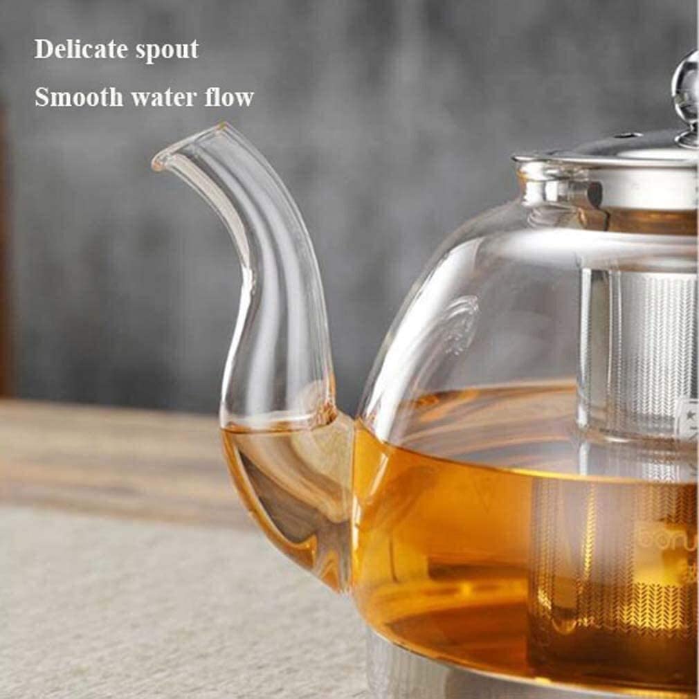 Kessel Household Gas Stove Glass Teapot with Removable Tea Drain Large Capacity Safety Multifunctional Kettle Health Pot UOMUN (Size : A)