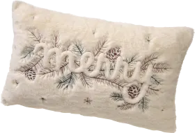 Boltze cushion with branches \"merry\", cream-green-brown, 1 piece