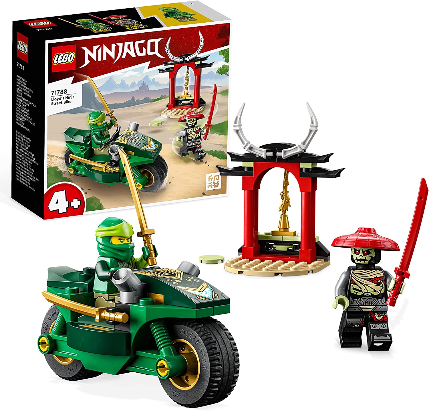LEGO 71788 Ninjago Lloyds Ninja Motorcycle Toy for Beginners with 2 Mini Figures: Lloyd and Skeleton Guard, Educational Toy for Children from 4 Years