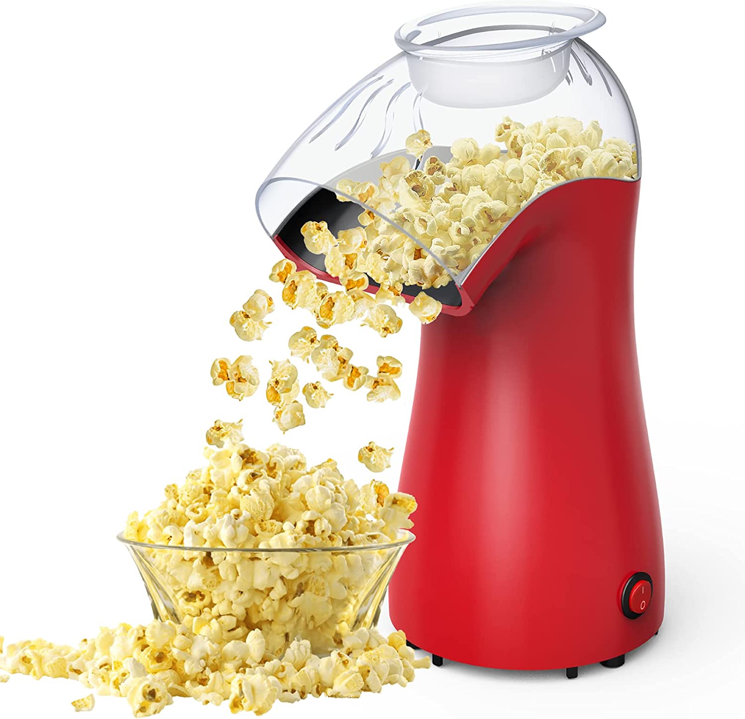 JEANLADS Leadpo Hot Air Popcorn Machine Home Popcorn Maker BPA Free 96% Popping Rate 2 Minutes Fast Electric Popcorn Popper with Measuring Cup and Removable Lid