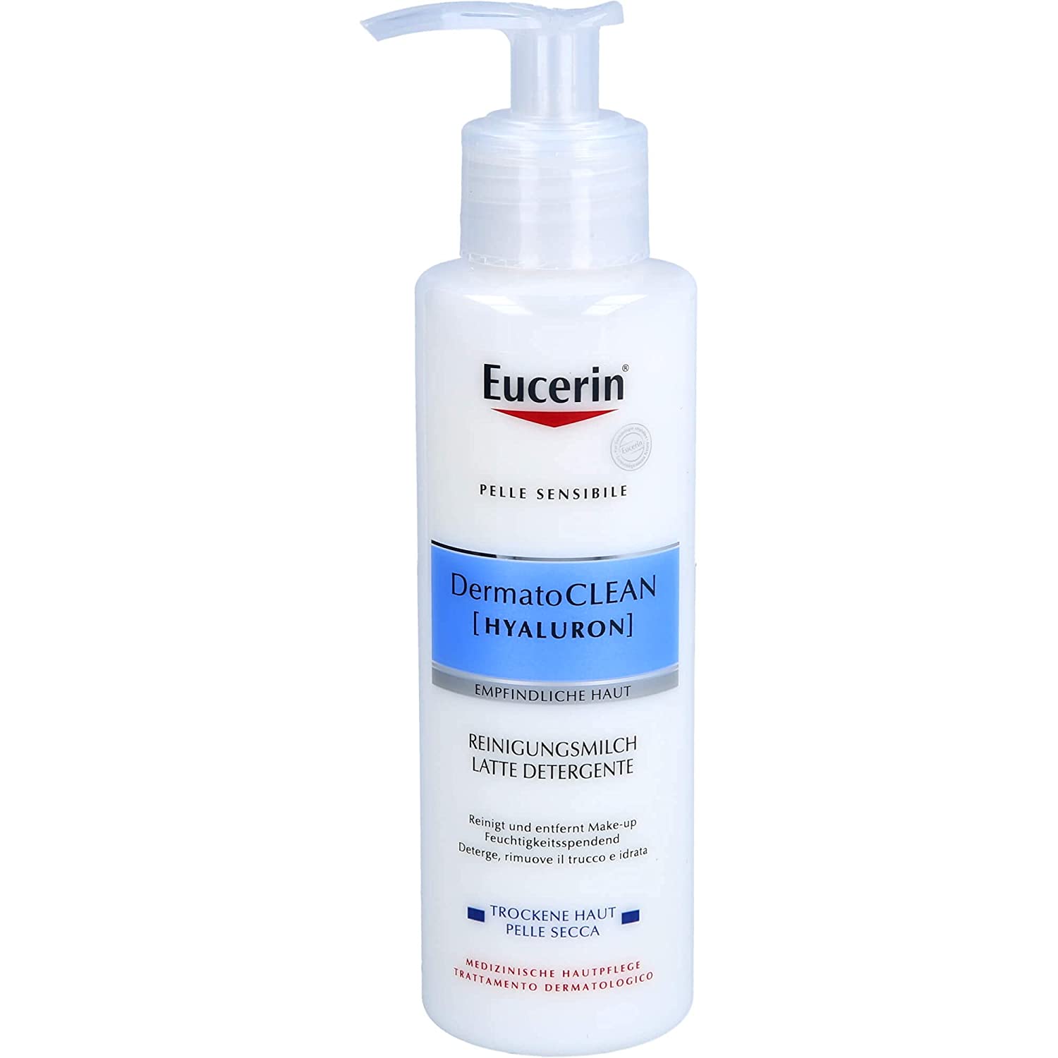 Eucerin DermatoClean Hyaluron Sensitive Skin Cleansing Milk 200 ml Lotion, ‎weiß