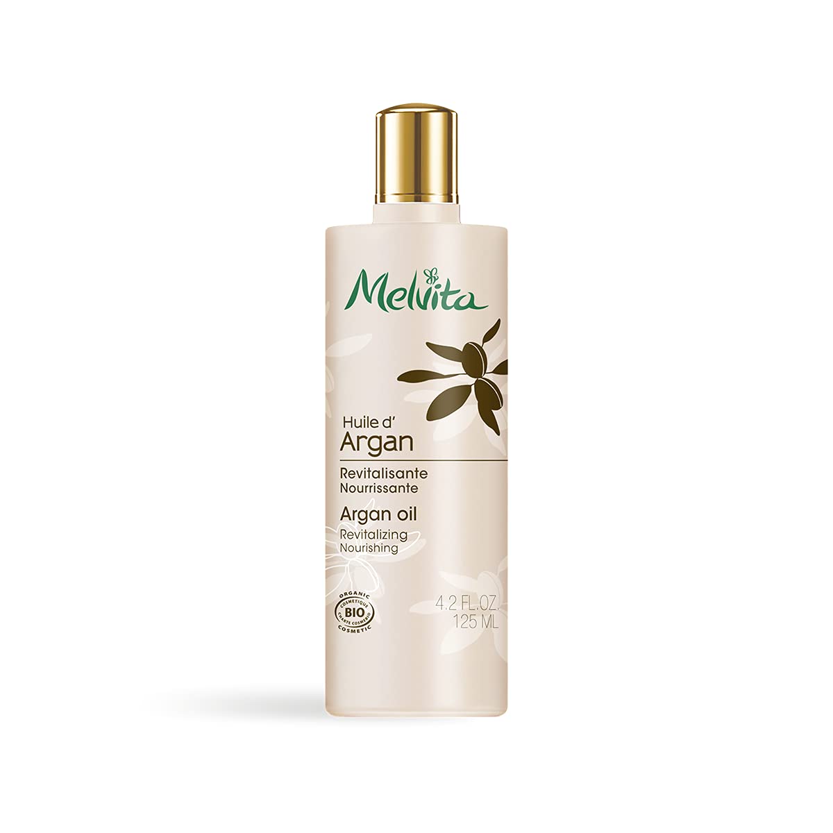 Melvita Organic Argan Oil - Face, Body & Hair Care - Nourishes, Protects and Tightens - Slows Skin Aging - 100% Natural - Organic Certified - Vegan - 125ml