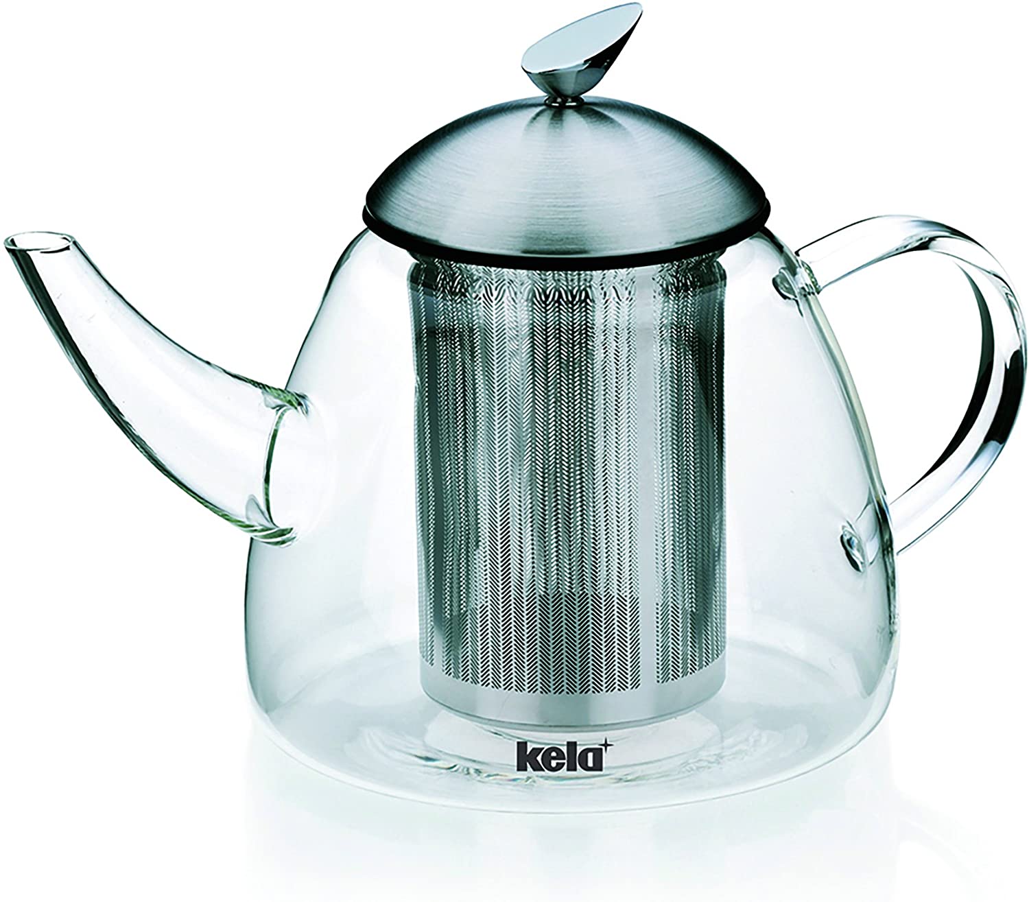 Kela 11457 Auron Glass Tea Pot 0.7 L with A base made of black plastic