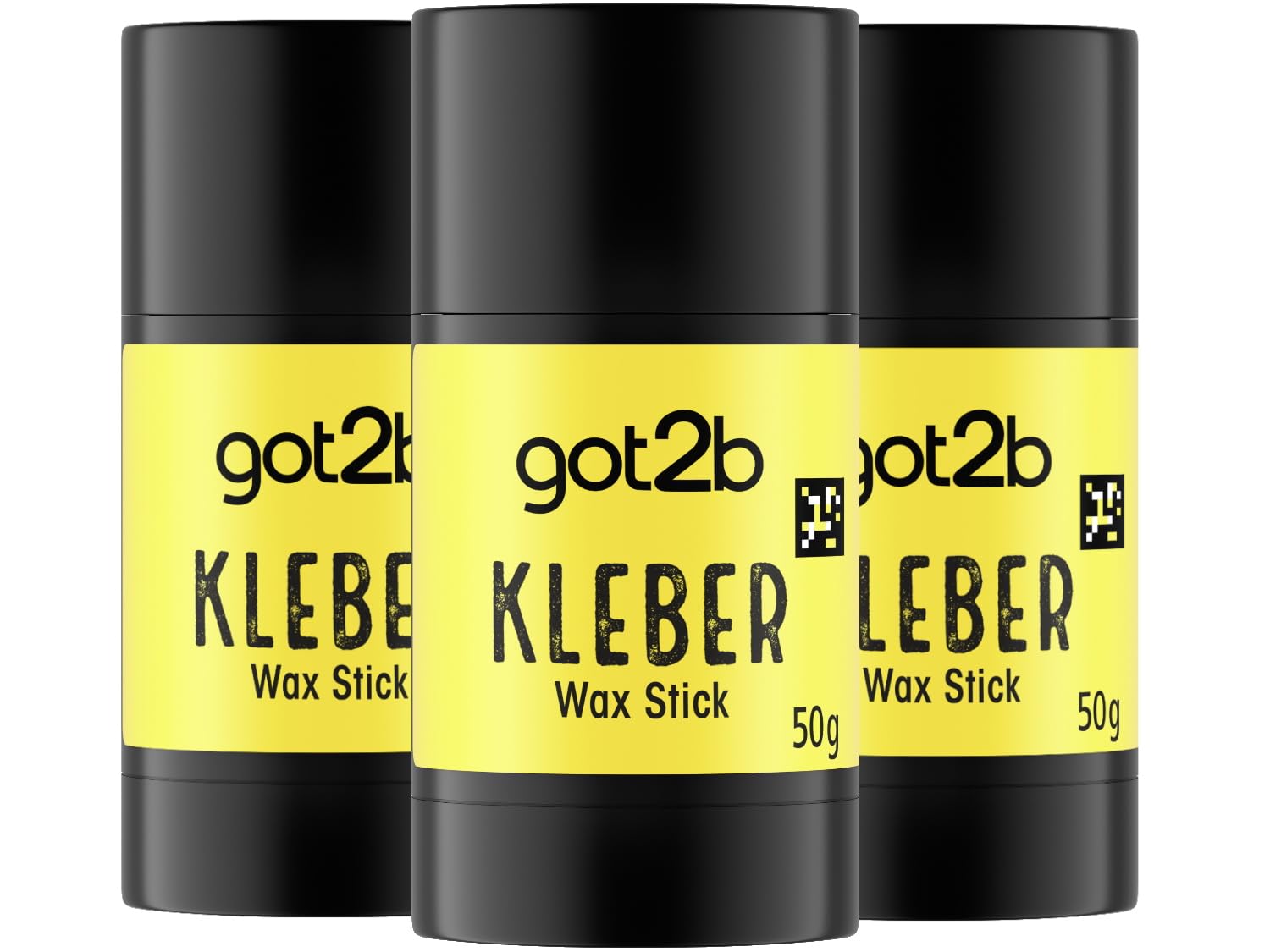 GOT2B Glue Wax Stick (3 x 50 g), Hair Wax for Sleek Looks on the Go without Crunch, Hair Wax Creates Long-Lasting, Super Strong Styles for up to 24 Hours