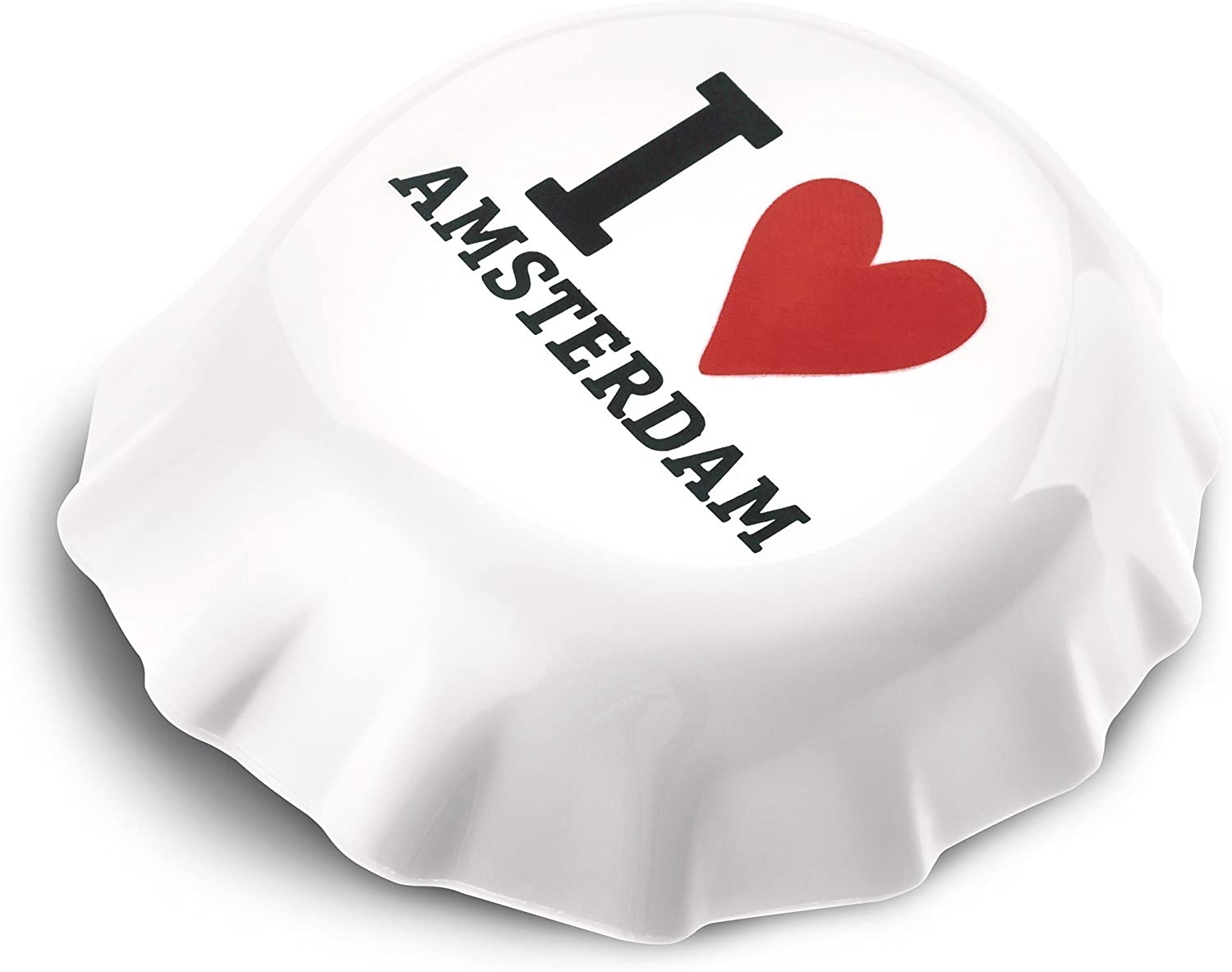 Koziol Plopp I Love Amsterdam Bottle Opener, Bottle Opener, Bottle Opener, Plastic, white/black/red, 3778525