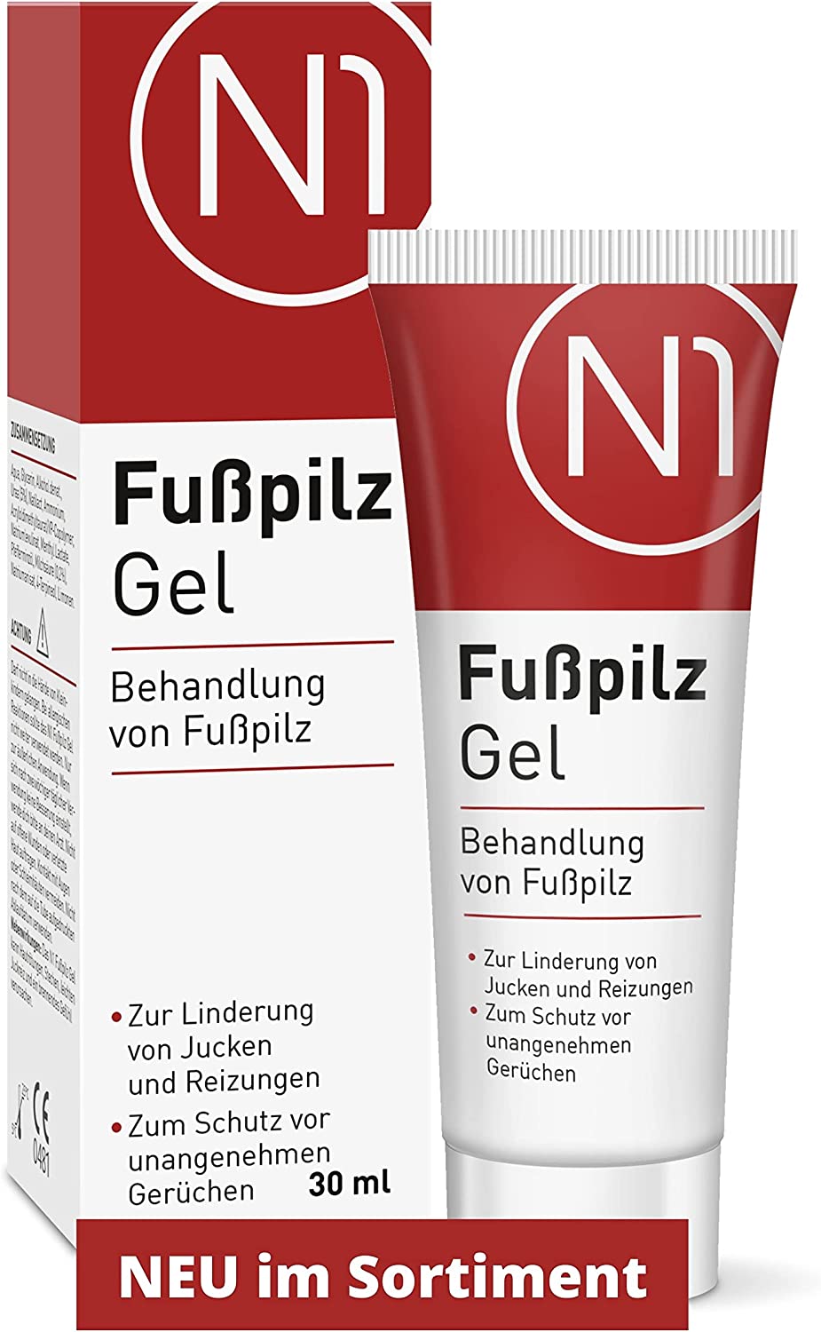 N1 Athlete\'s Foot Gel 30 ml – [Relieves Itching and Protects Against Unpleasant Odours] – Foot Cream / Medical Device for Treatment of Athlete\'s Foot – Visible Results After a Few Days – Pharmacy P