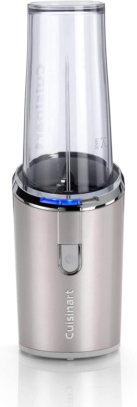 Cuisinart RPB100E Wireless Smoothie Maker for Smoothies and Shakes on the Go with BPA-Free Plastic Drinking Cup and Secured Knife, Silver,