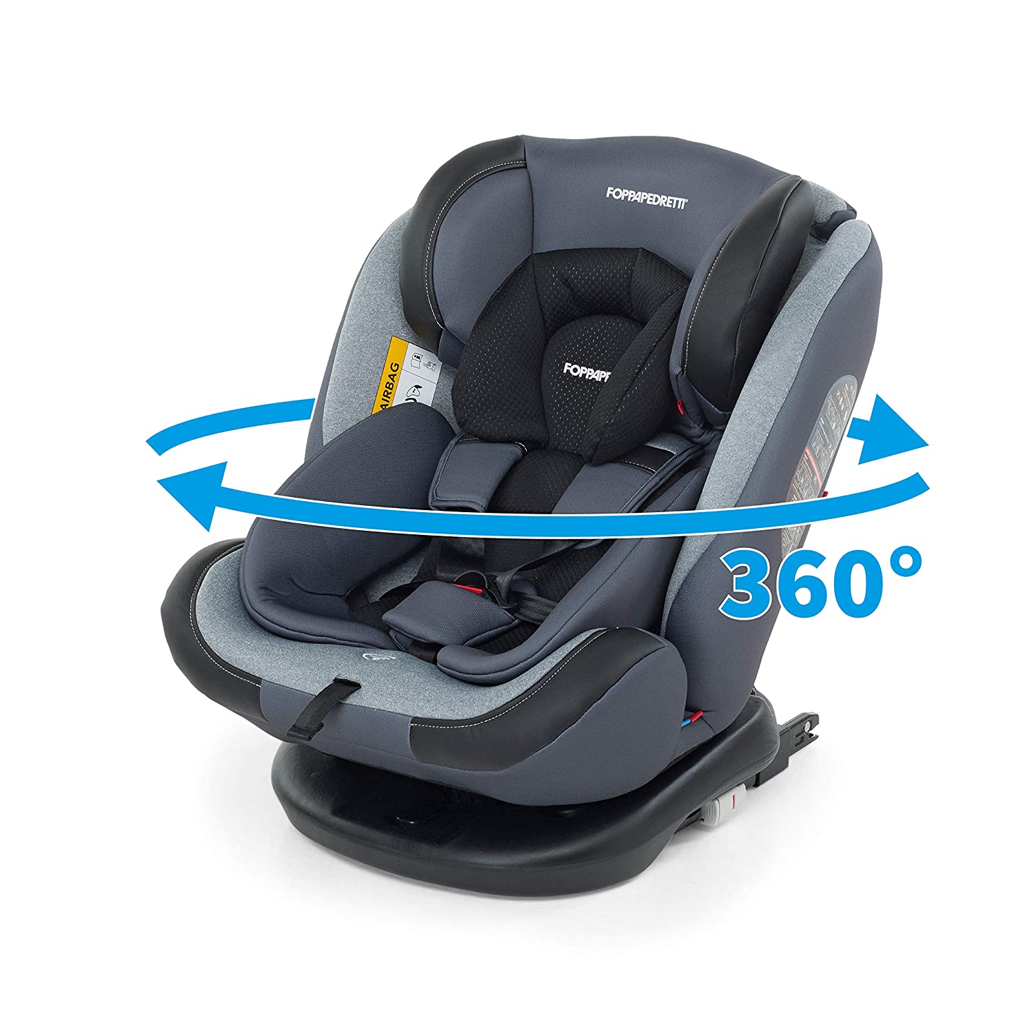 Foppapedretti Iturn duoFIX Sky 9700418804 360° Rotating Car Seat Group 0 + 1/2/3 (0-36 kg) for Children from Birth to 12 Years