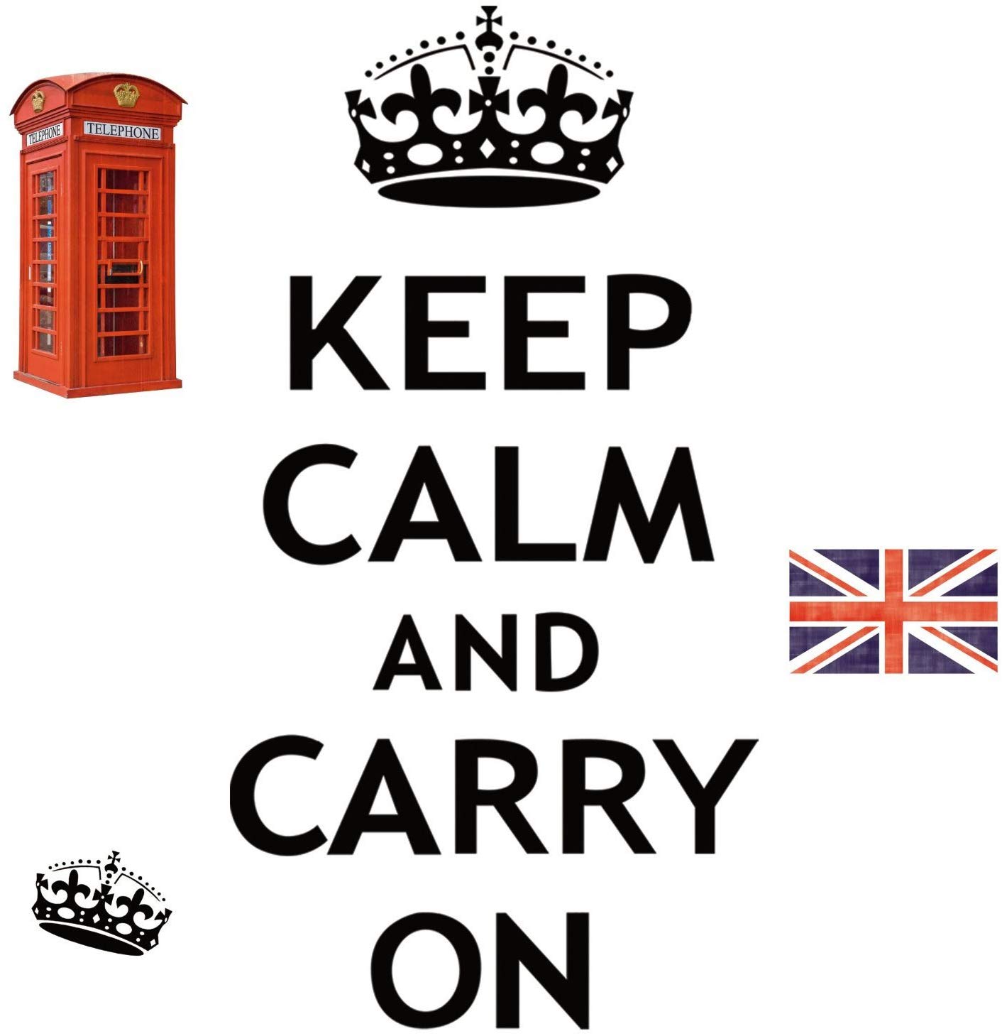 Roommates Repositionable Wall Stickers - Keep Calm And Carry On