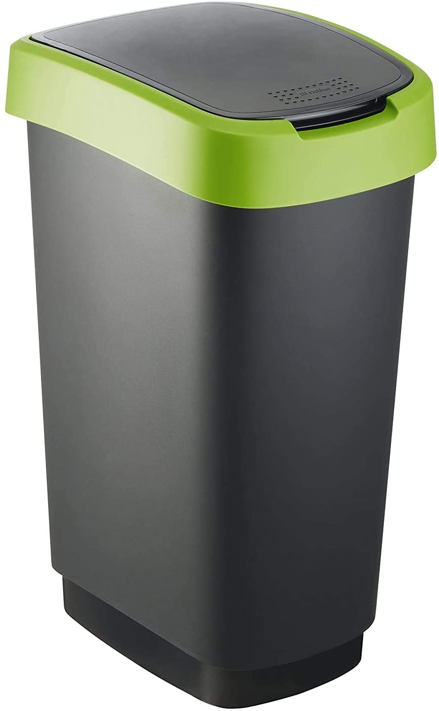 Rotho Twist Bin Plastic (PP) Black / Anthracite 50 Litres (40.1 x 29.8 x 60.2 cm), 50 l