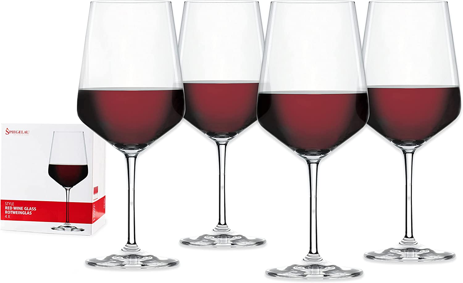 Spiegelau & Nachtmann Spiegelau 4670181 20 x 20 x 23.5 cm Style Red Wine Glass, Set of 4, Transparent