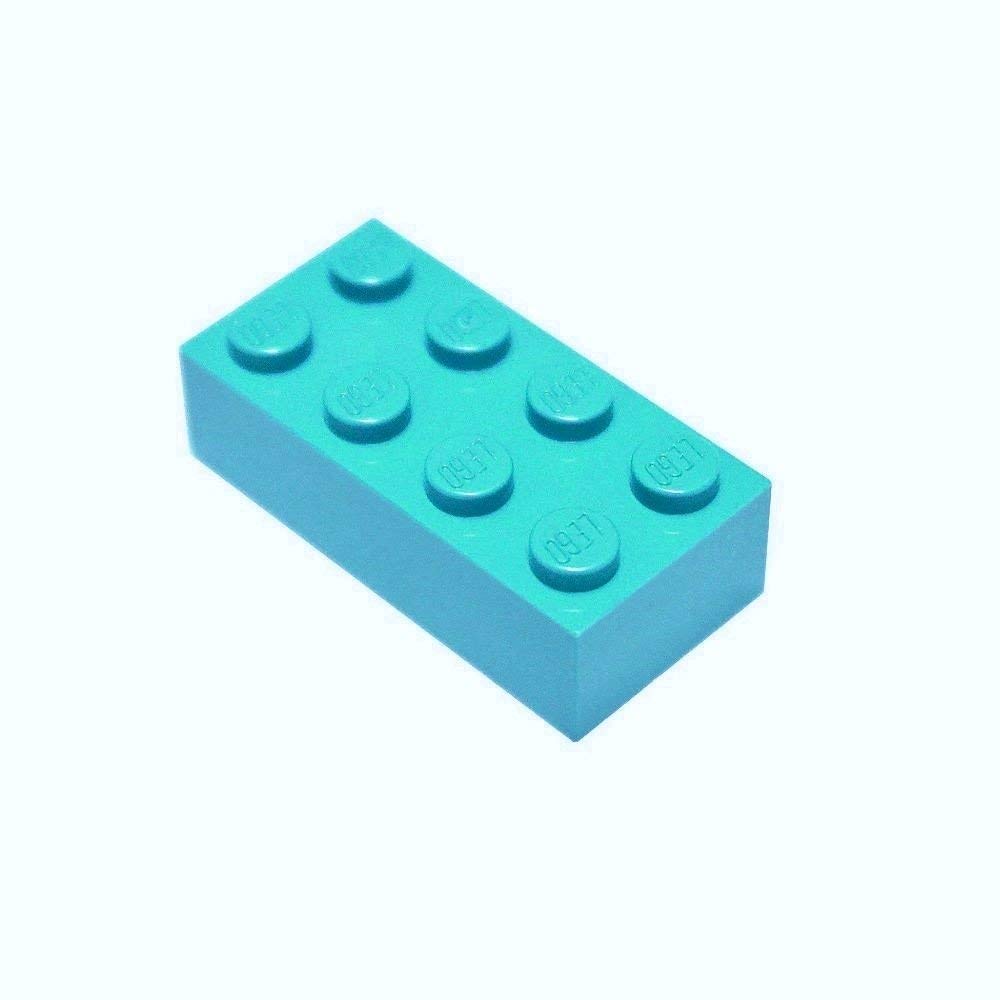 20 Lego Brick 2 X 4 Medium Blue