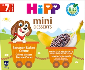 Mini desserts banana cocoa cream from the 7th month (4x100 g), 400 g