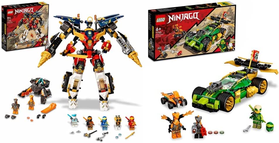 LEGO 71765 Ninjago Ultra Combo Ninja Mech, 4-in-1 Toy from 9 Years with Toy Car, Jet and Tank, Gift Set with Vehicles and 7 Figures