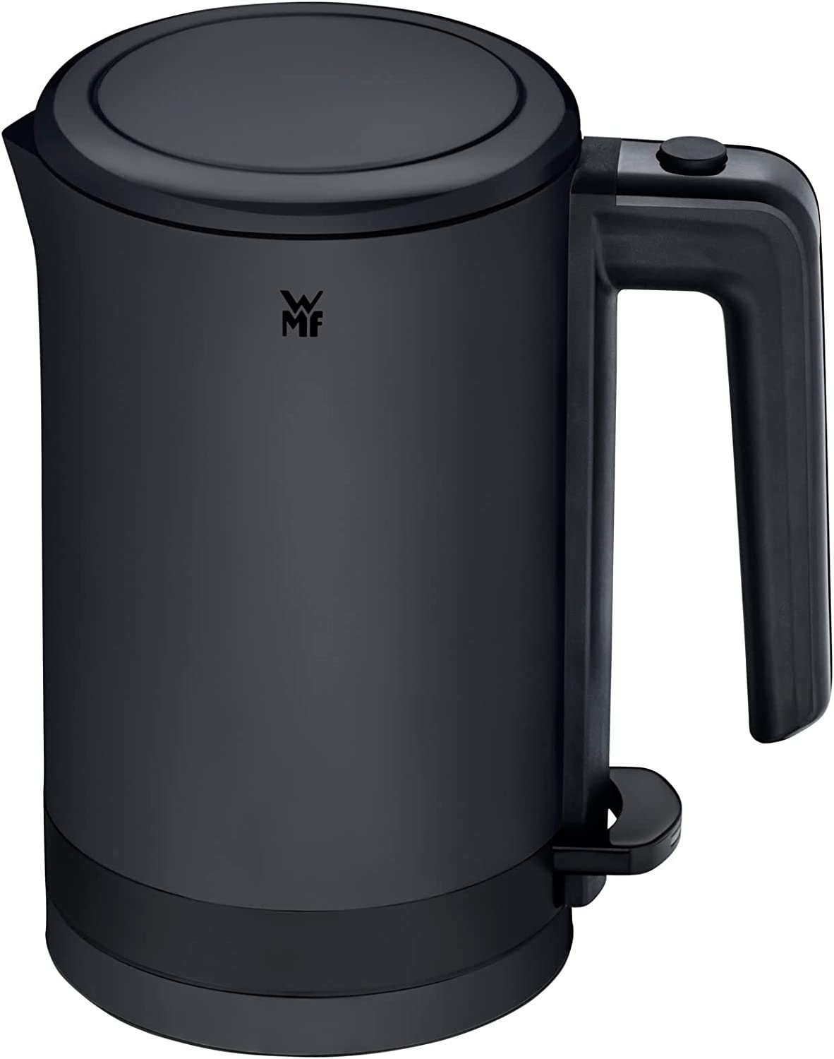 WMF Küchenminis Kettle 0.8 Litres, Deep Black Design, 1.800 Watt, Concealed Stainless Steel Heating Element, one-Handed Opening, Automatic Cooking Shut-Off, Water Level Indicator, Stainless Steel Housing