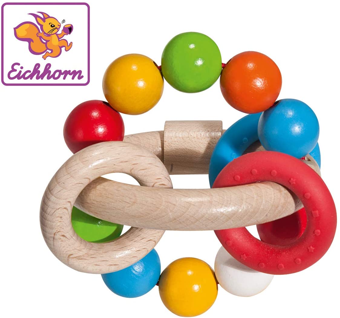 Eichhorn 100017040 Baby 3D Grasping Toy, 9.5 x 9 cm, FSC 100% Certified Beech Wood