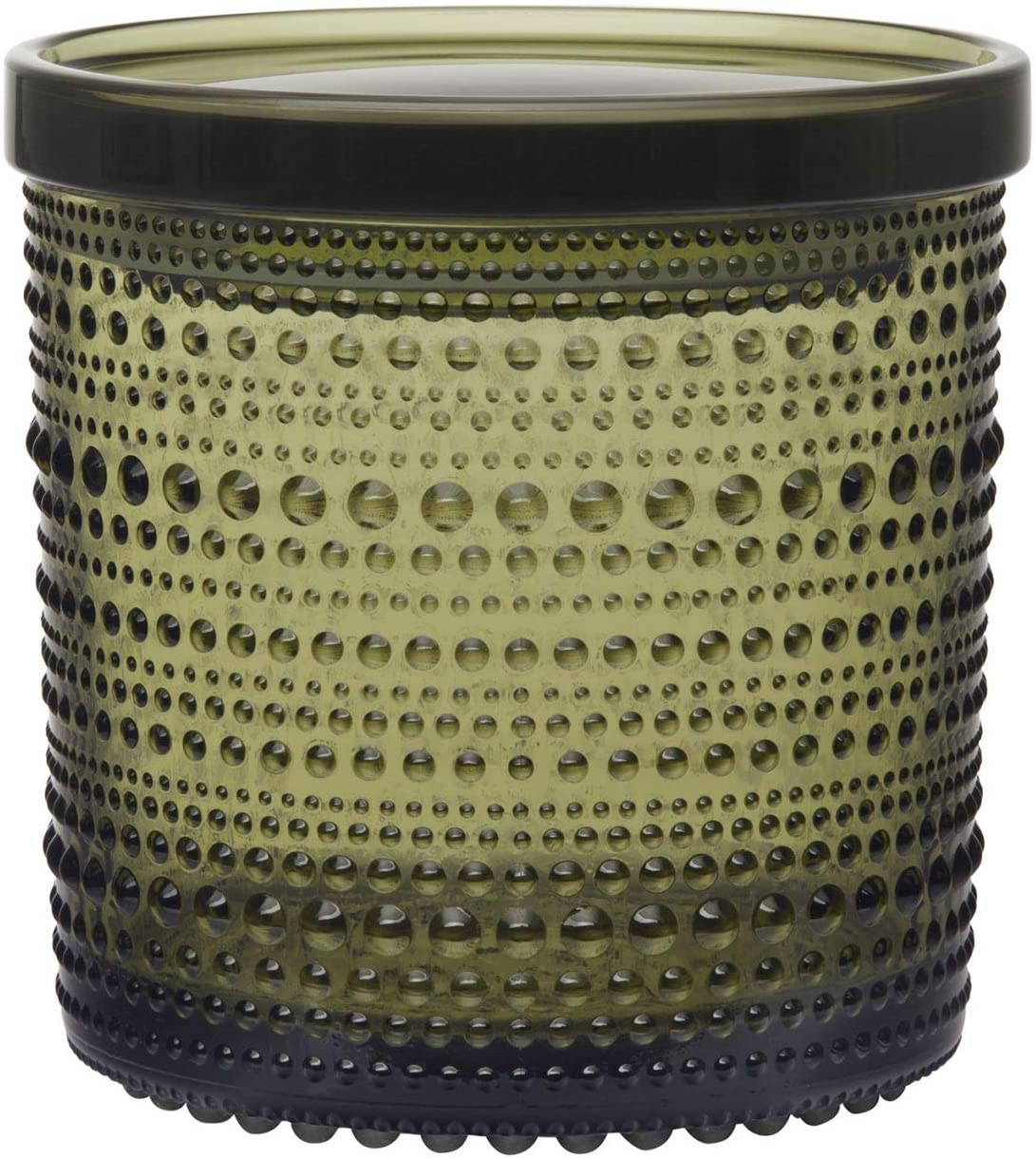 Iittala Kastehelmi tin with lid, green, 116 x 114 mm