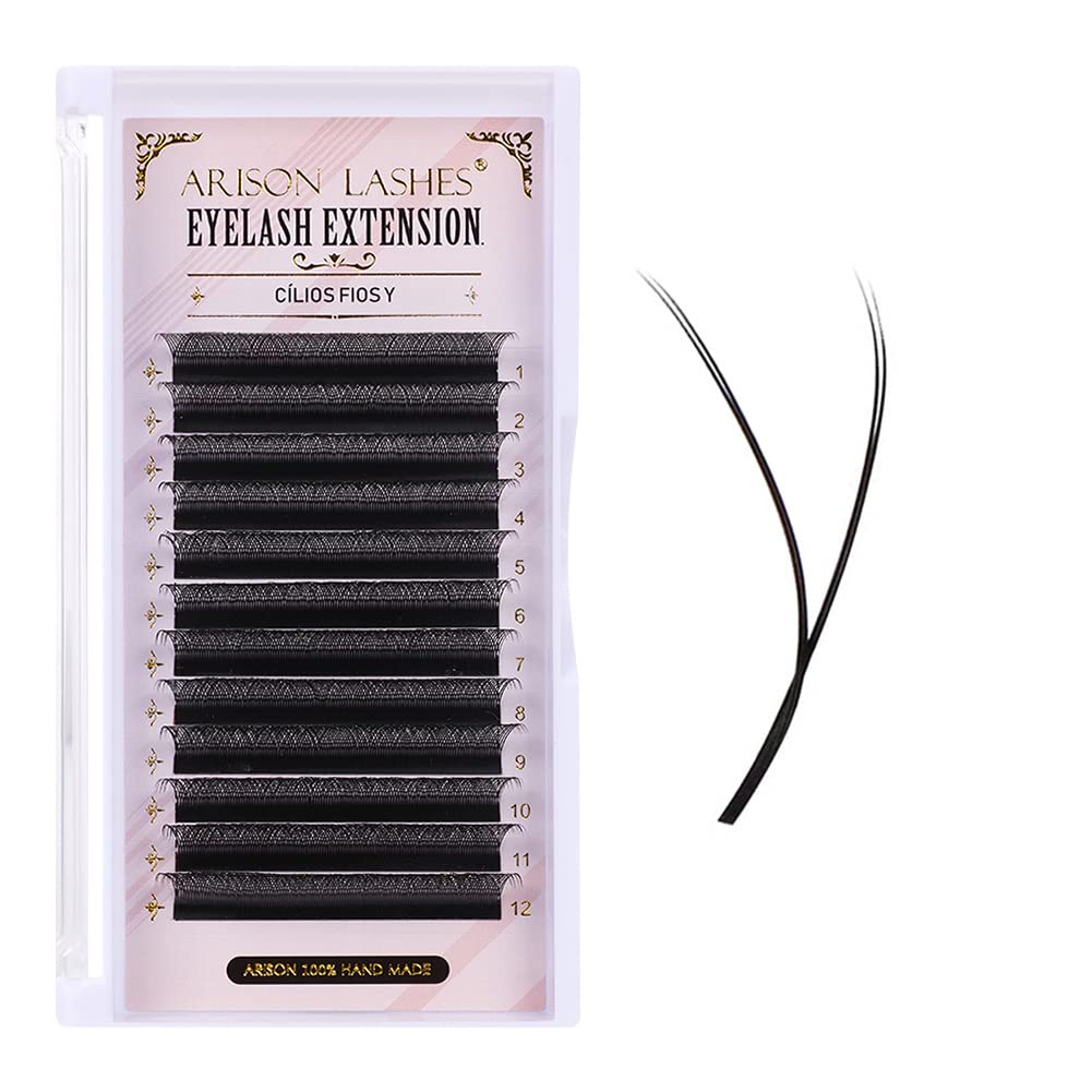 YY Eyelash Extensions D Curl 0.07, 8 mm Mixed Tray Y Shape New Type Weaving Prefabricated Fans Individual Extension Eye Eyelashes (0.07D 15 mm)